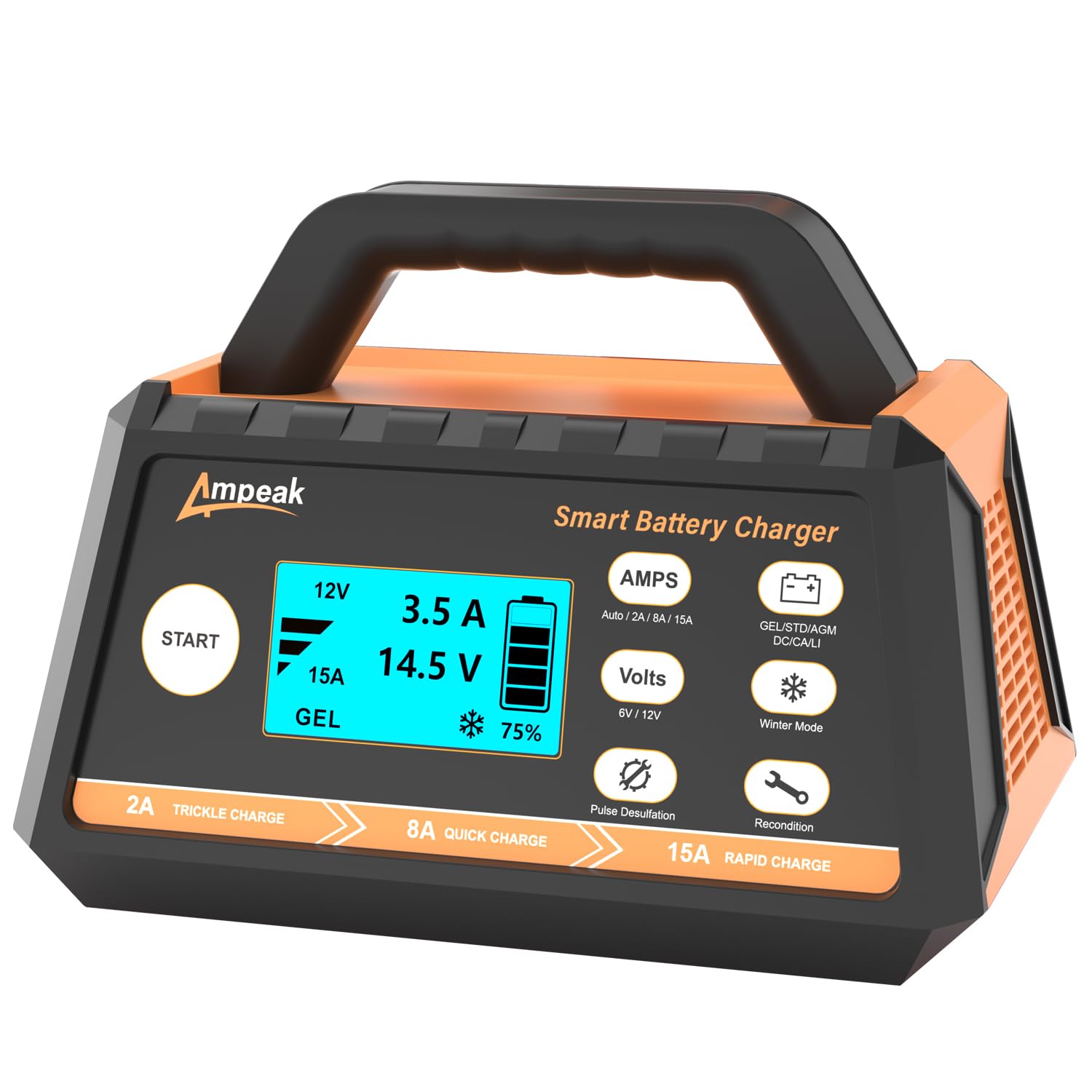 Phivve BC23-015 15 -Amp 6/12-volt Car Battery Charger