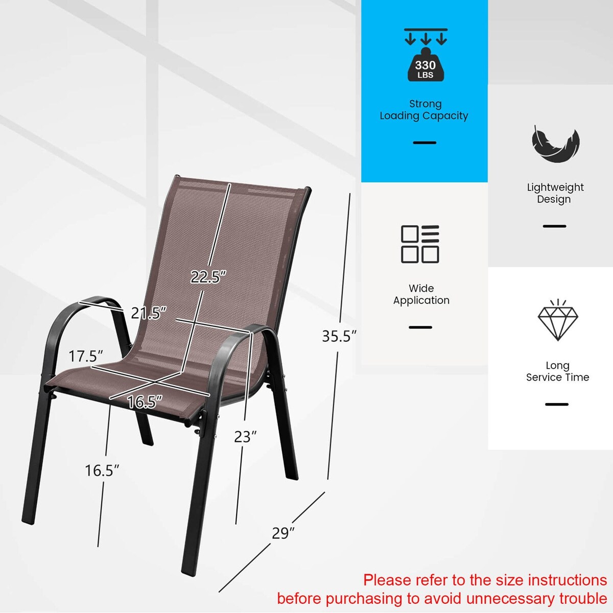 Costway NP10473BN-4 Patio-Chairs - View #3