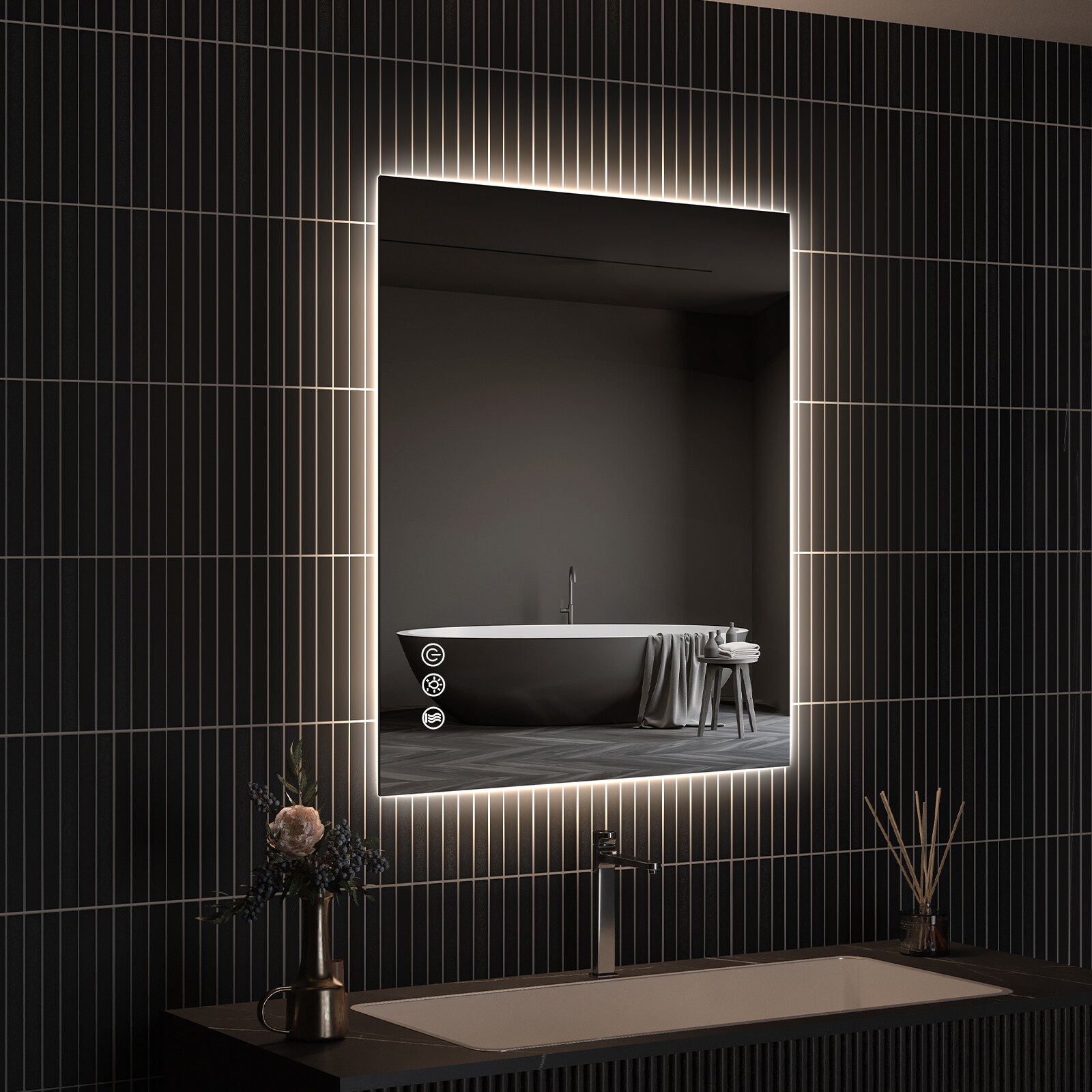 FurniFusion MA042430TD-OL Framed-Bath-Mirrors - View #2