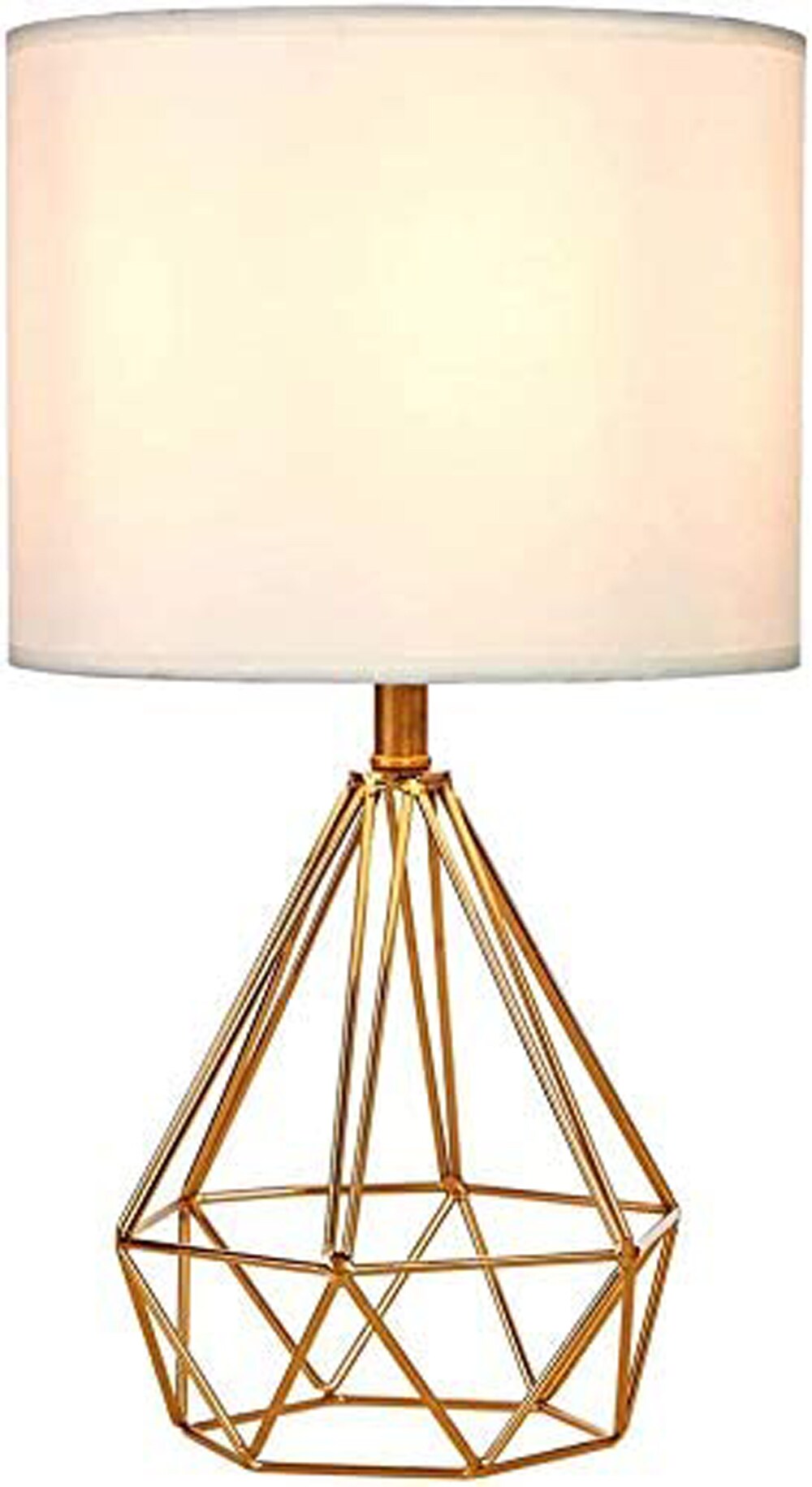 GLAM HOME Gold LED Table Lamp with Fabric Shade in the Table Lamps