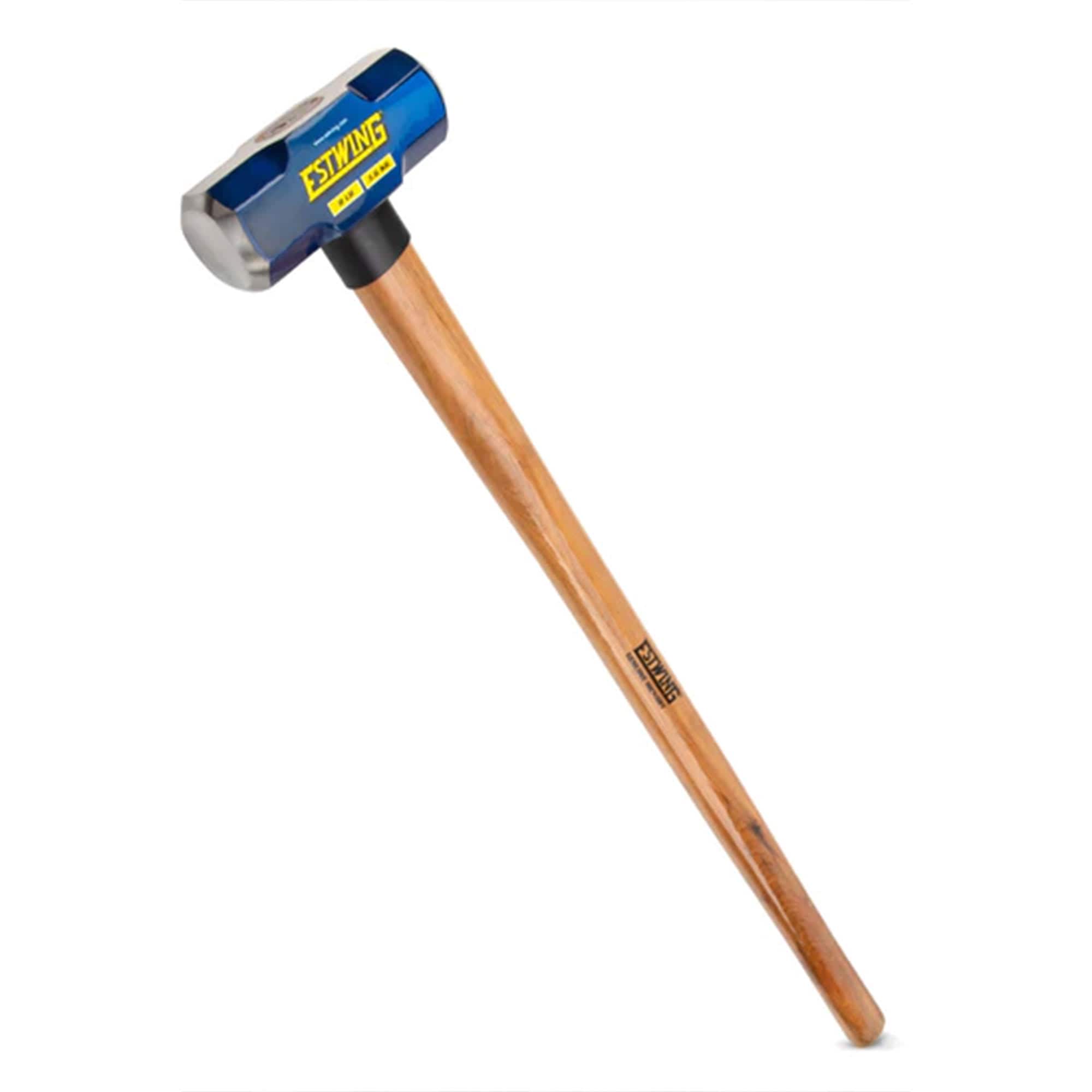 Estwing 397434 8 Pound Head Hard Face Demolition Stake Driving 50 to 55 HRC Sledge Hammer with 36 Inch Textured Grip Hickory Handle Blue/Natural