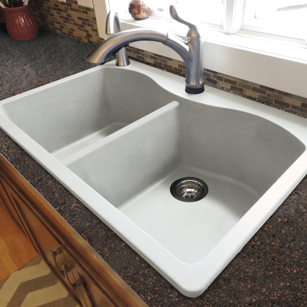 Transolid SilQgranite Cafe Latte Granite Composite 33 in. Single Bowl Farmhouse Apron Kitchen Sink with Accessories