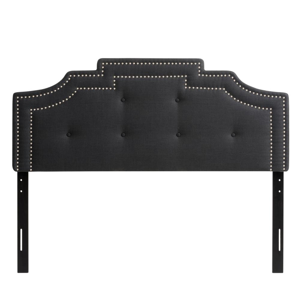 CorLiving BBT-201-D Aspen Dark Grey Full Polyester Upholstered Headboard