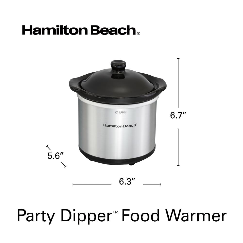 Hamilton Beach 6-Quart Slow Cooker with 3 Cooking Settings, Dishwasher-Safe  Stoneware Crock & Glass Lid, Silver (33665G)