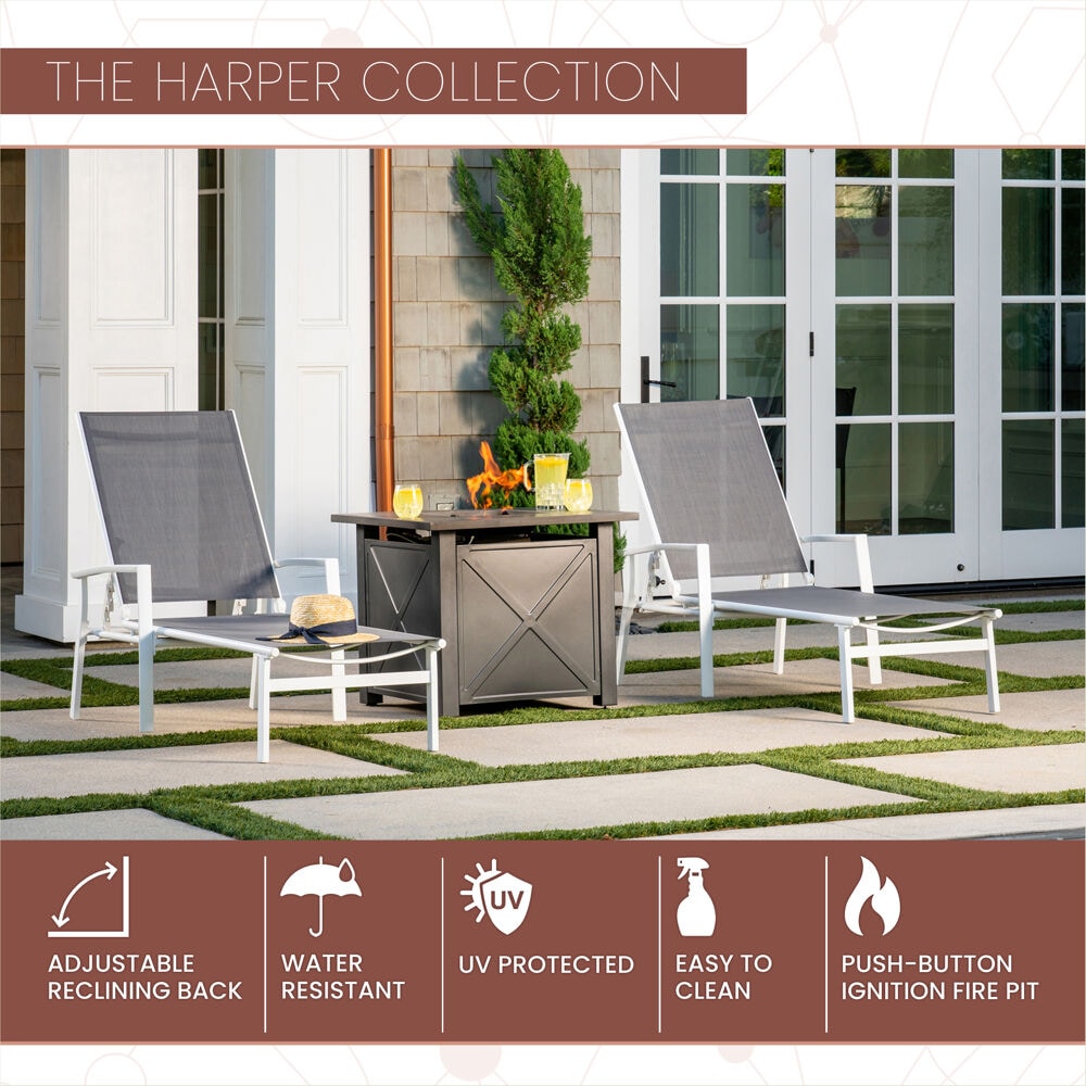 Mod Furniture HARPCHS3PCFP-WG Patio-Conversation-Sets - View #2