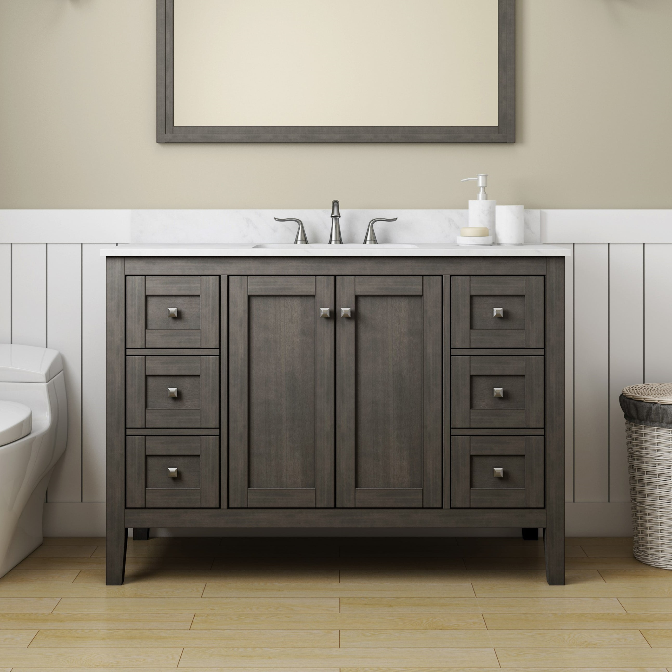 allen + roth Everdene 48-in Gray Undermount Single Sink Bathroom Vanity ...