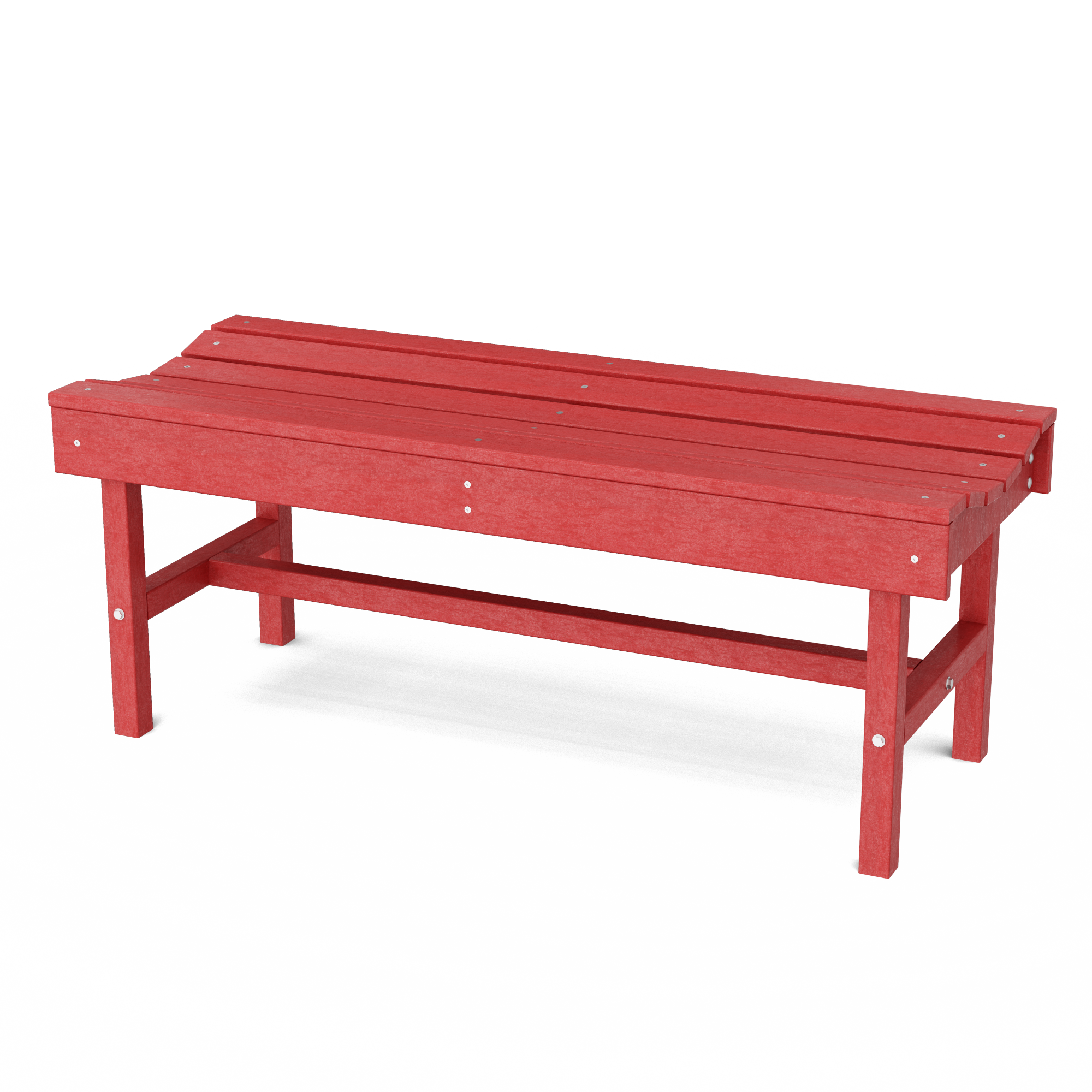 Cardinal Red Poly Lumber Backless Outdoor Bench