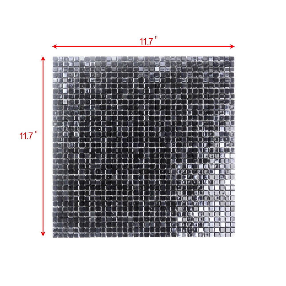 Abolos LWSGALST8-SP Galaxy Space/Glossy 12-in x 12-in Iridescent Glass Uniform Squares Tile (10-sq. ft/ Carton)
