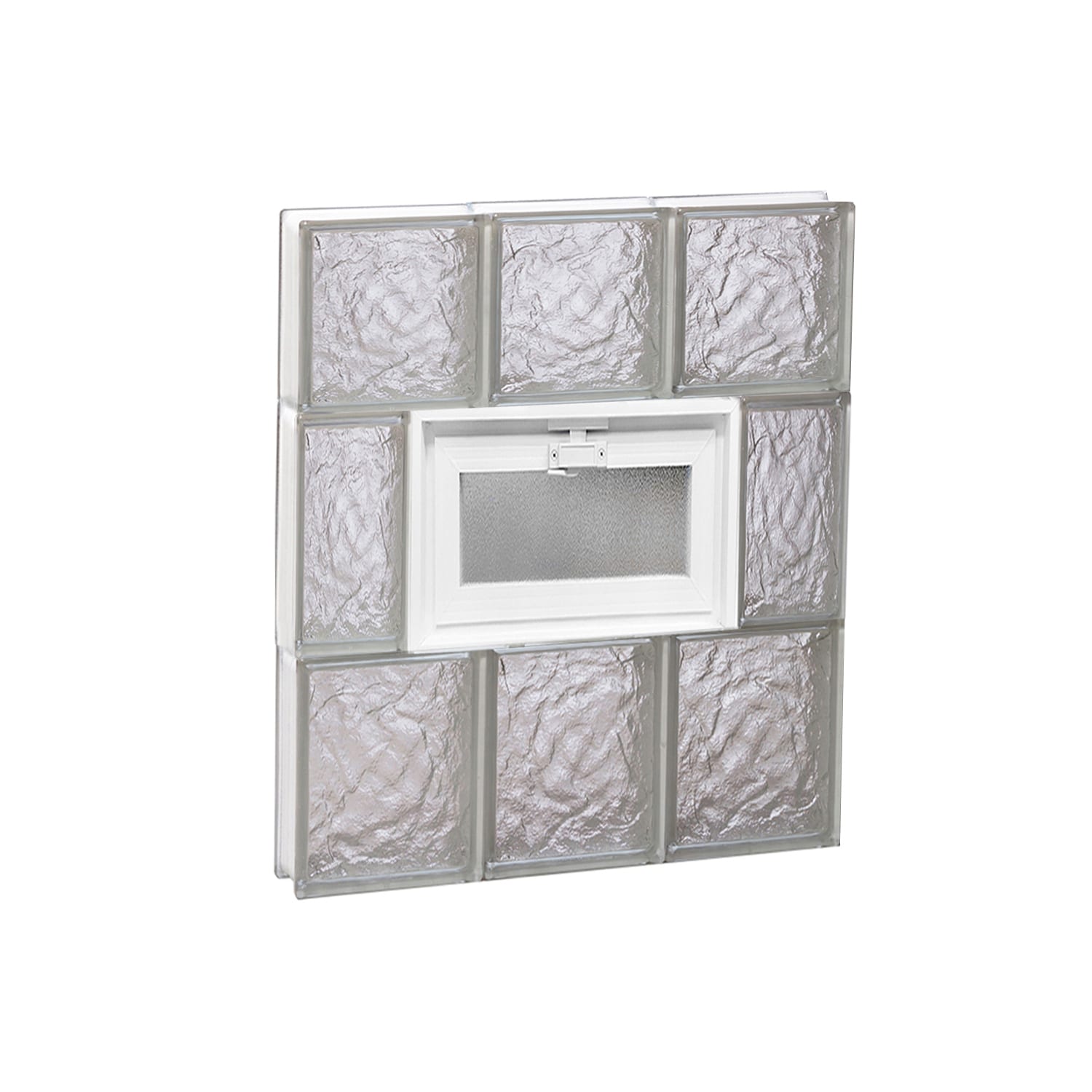 REDI2SET V1822IS Ice Glass 17-1/4-in x 21-1/4-in Frameless Replacement Vented Glass Block Window