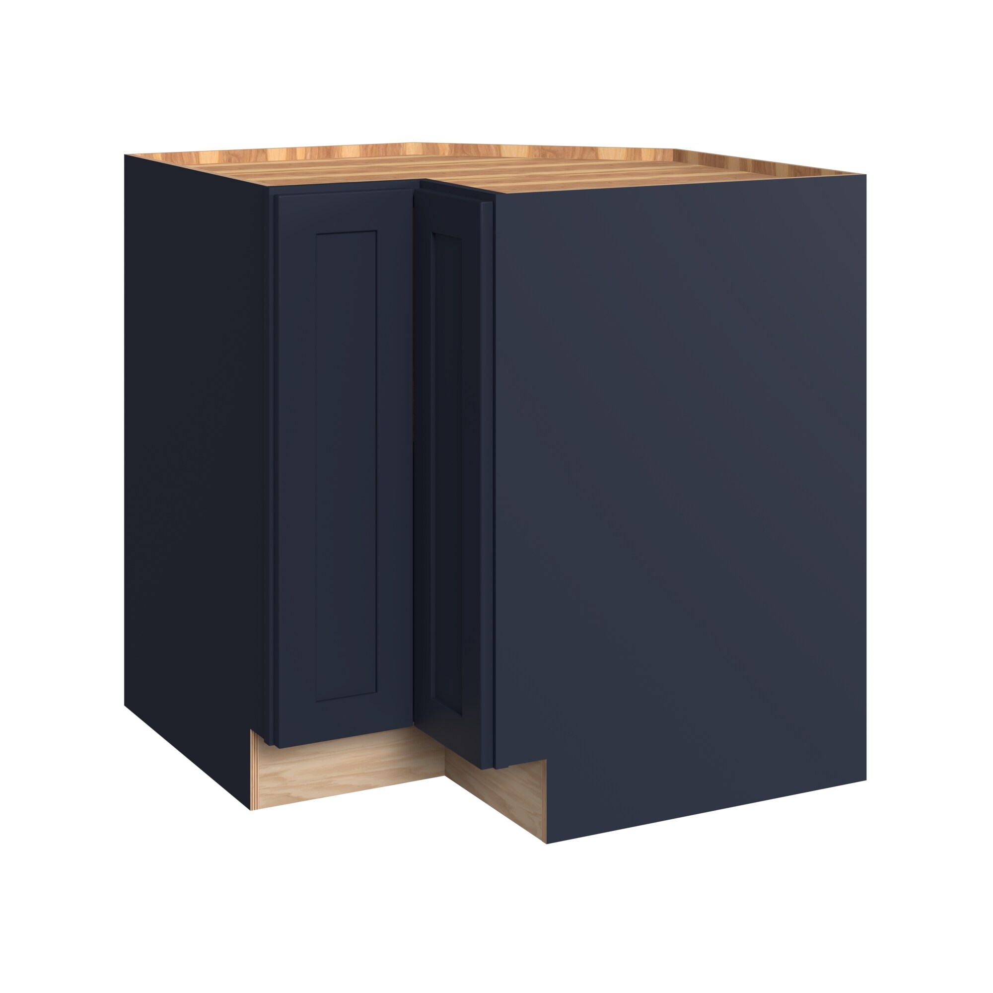 KraftMaid Momentum EZR33RG77 Deveron 33-in W x 34.5-in H x 24-in D Midnight L-shaped L-shaped Corner base Fully assembled Plywood Cabinet (Recessed Panel Shaker)