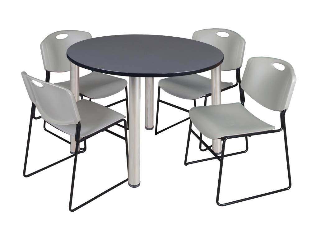 Regency TB48RNDGYBPCM44GY Breakroom Gray 4-Person Training Table (48-in W x 29-in H)