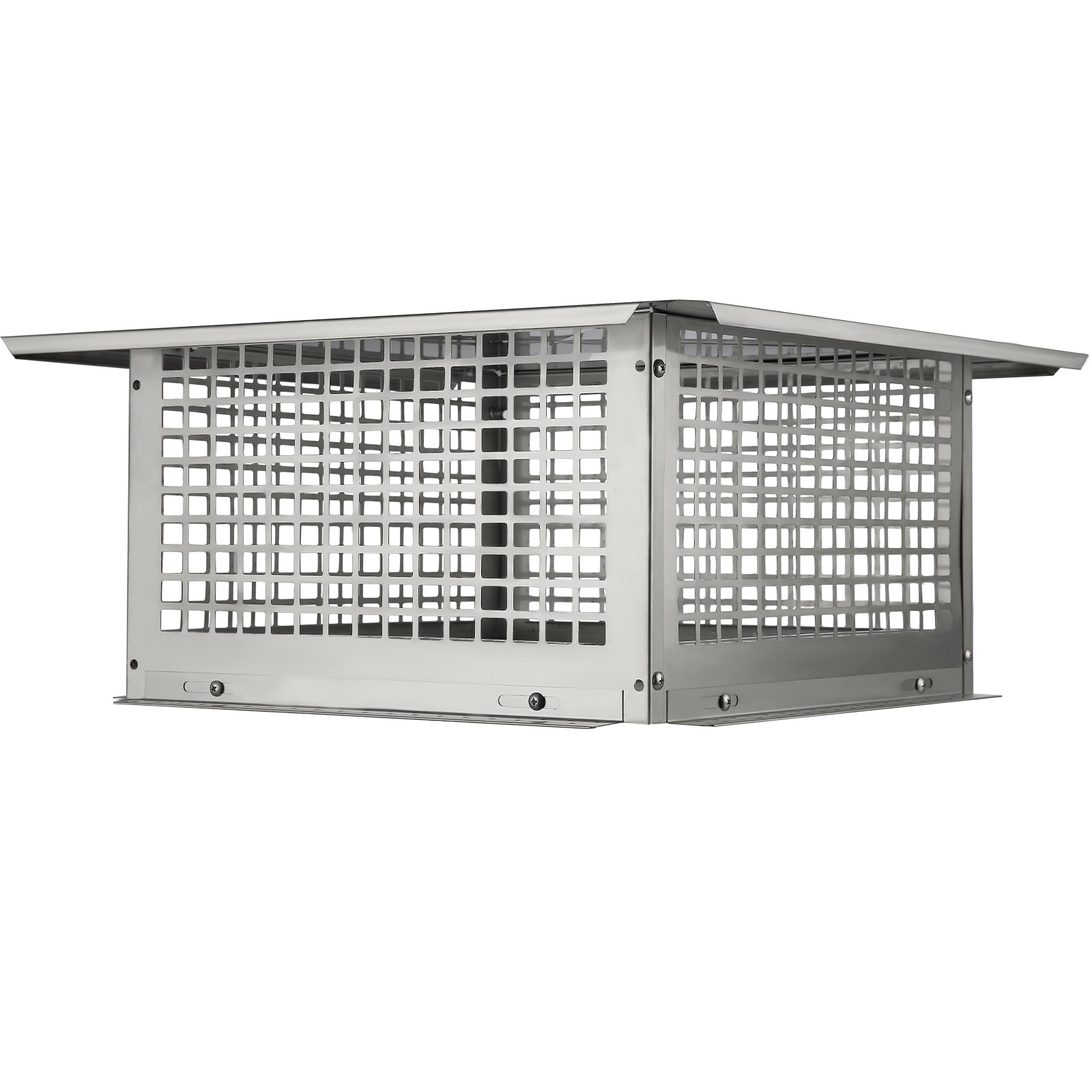 Silver Stainless Steel Square Chimney Cap with Mesh Cover