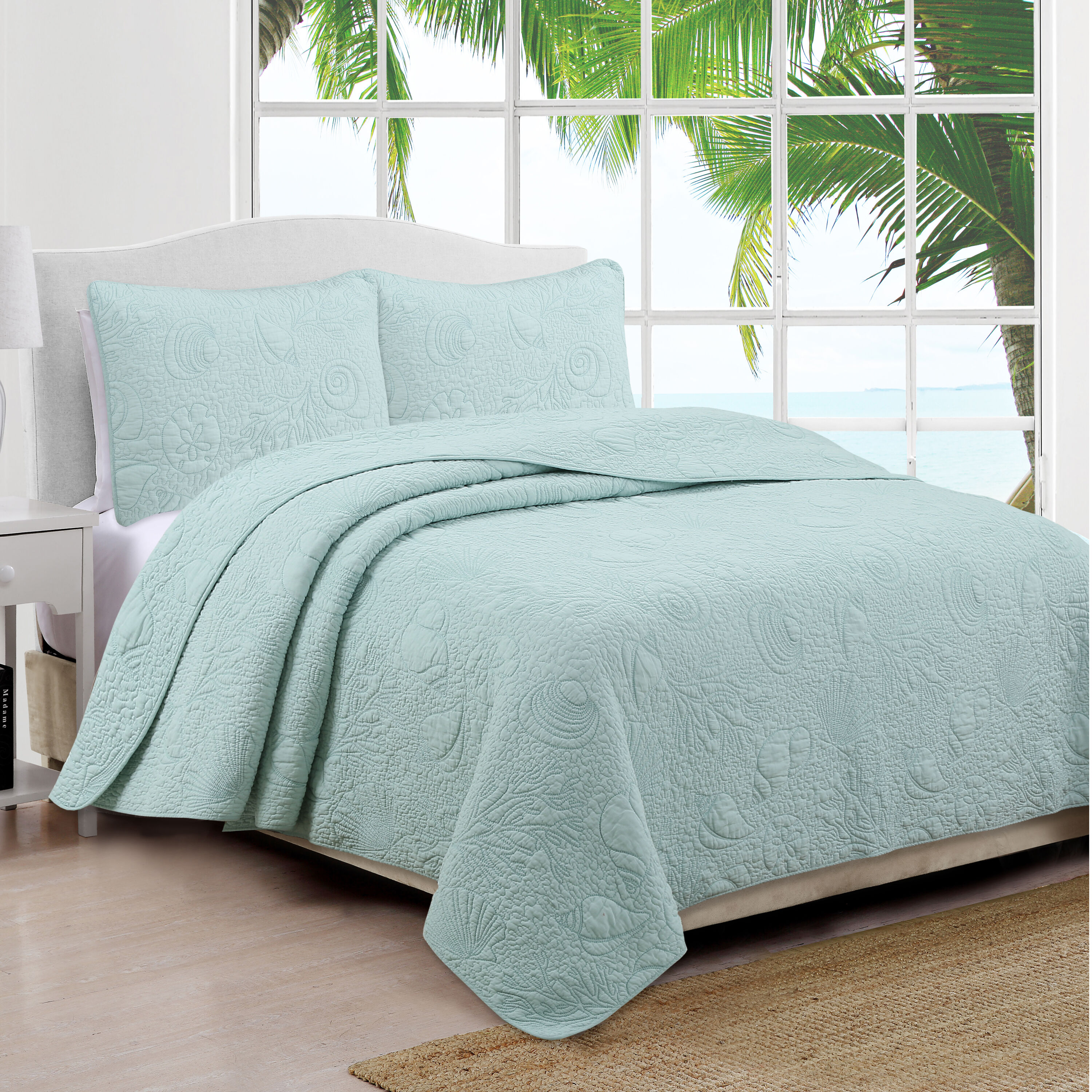 Estate Collection 173620 2 -Piece Pale Aqua Twin Quilt Set