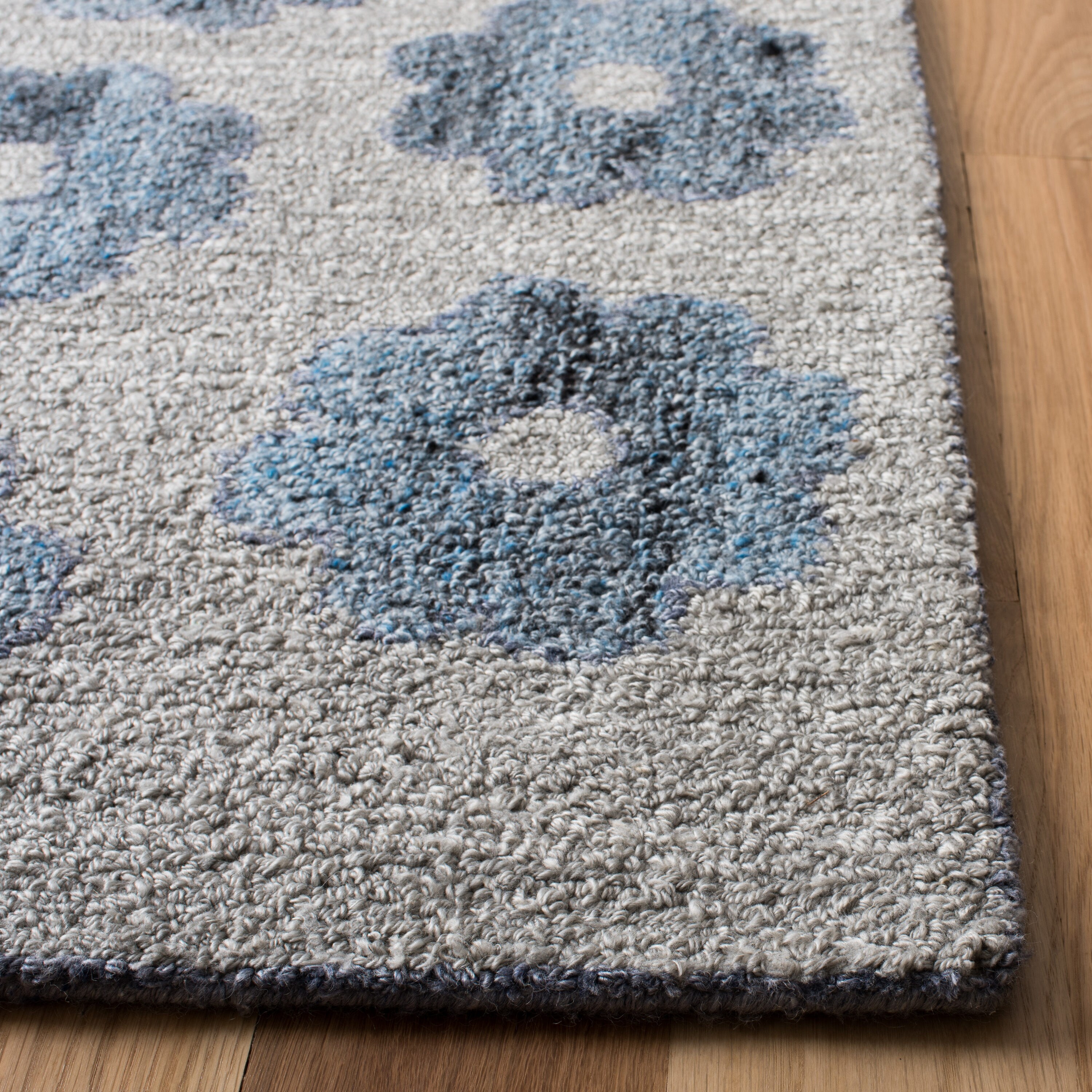 Hand-Tufted Harmonious Gray Wool Abstract Area Rug - 59"x84"