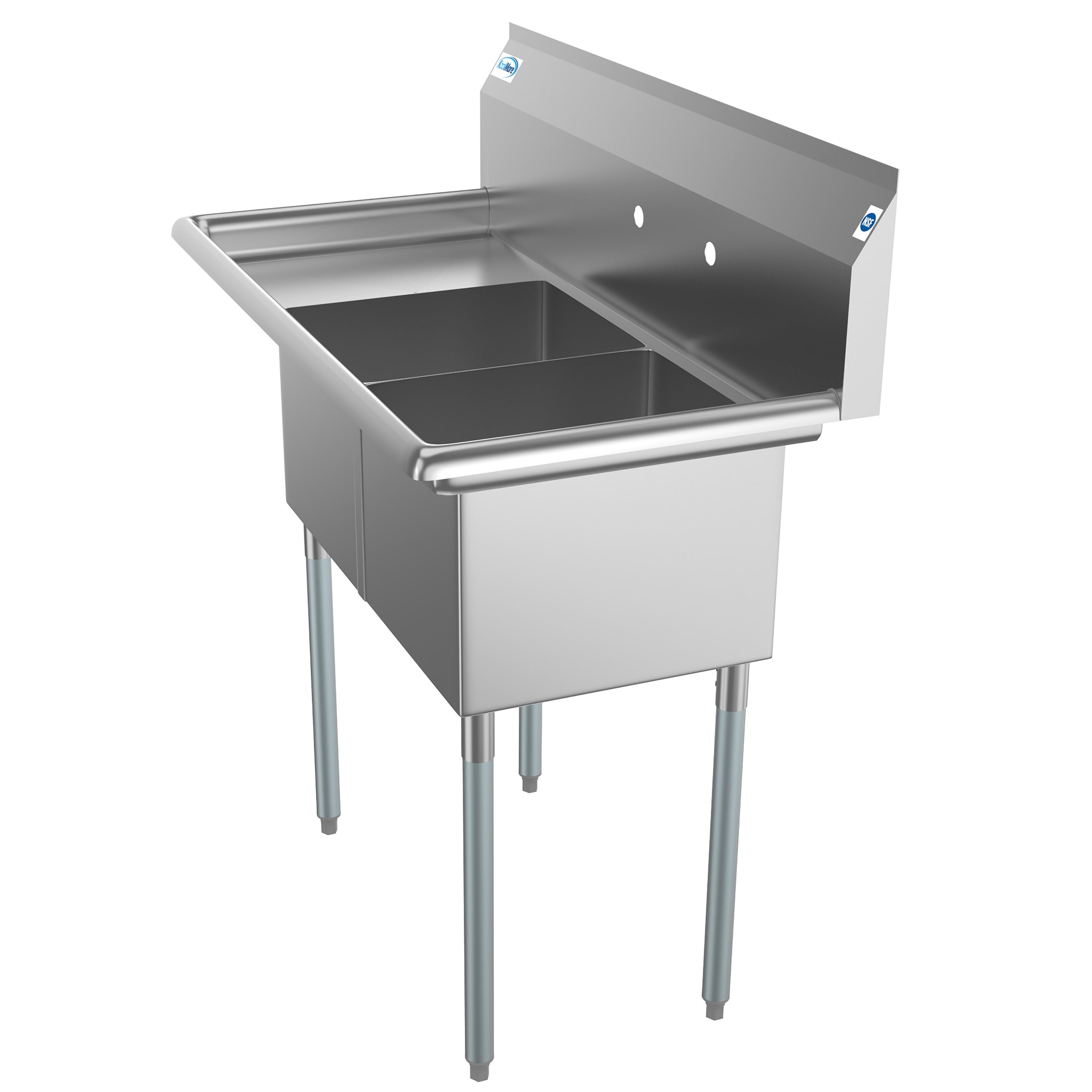 KoolMore 43 In 2 Compartment Commercial Stainless Steel Sink In The   48569415 