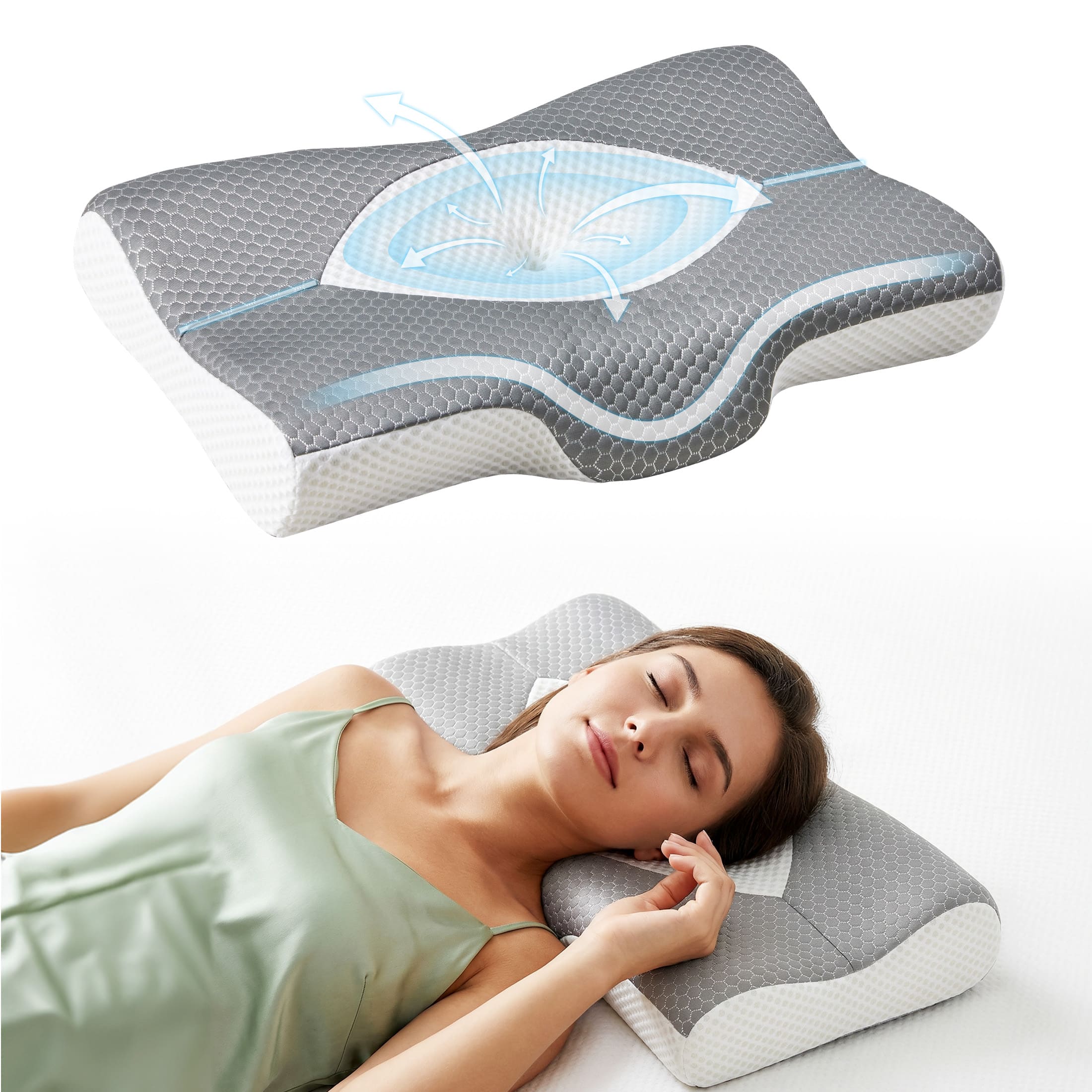 Sweetcrispy L-DB-YXZ7200-QGY Orthopedic-Pillows-Cushions - View #2
