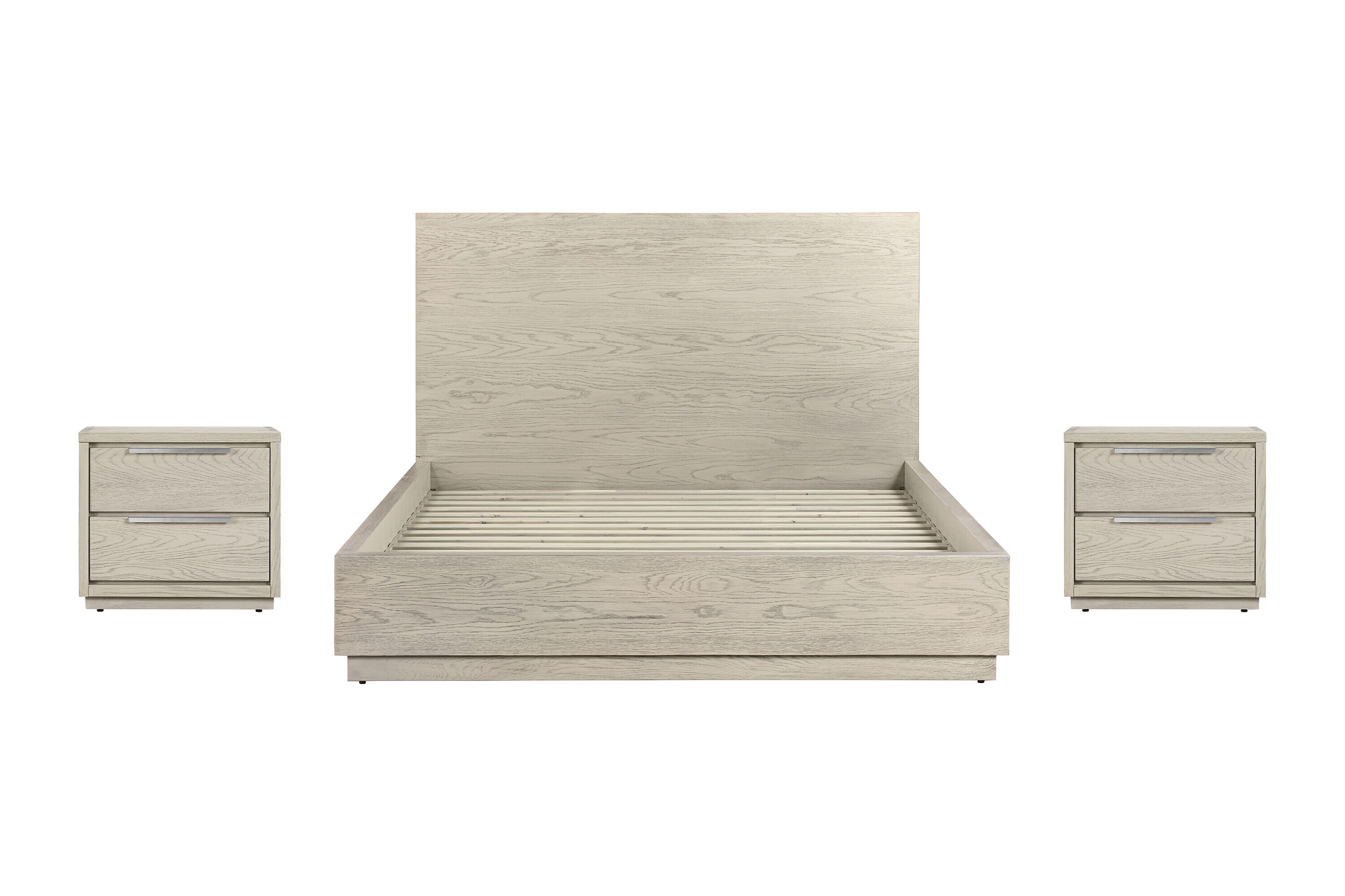 Armen Living SETAJBDGRQN3A Silver Gray Oak Queen Bedroom Set