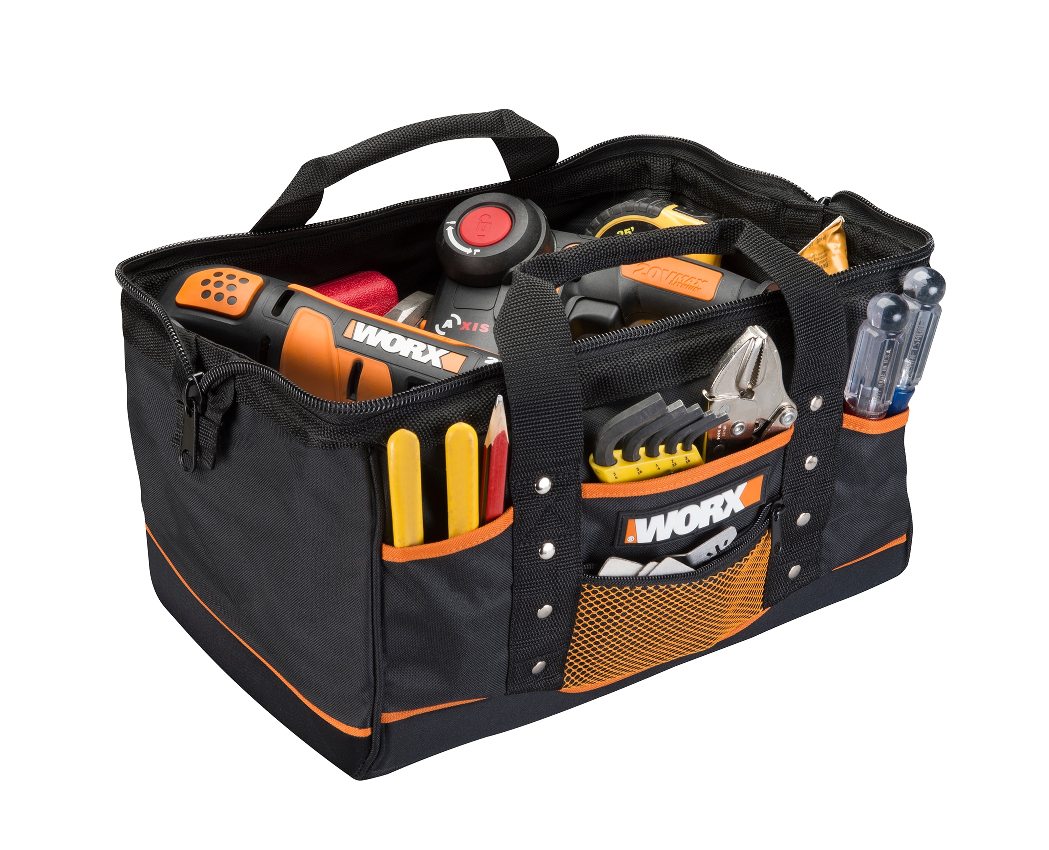 WORX Black Nylon 8.75 in Zippered Tool Bag in the Tool Bags