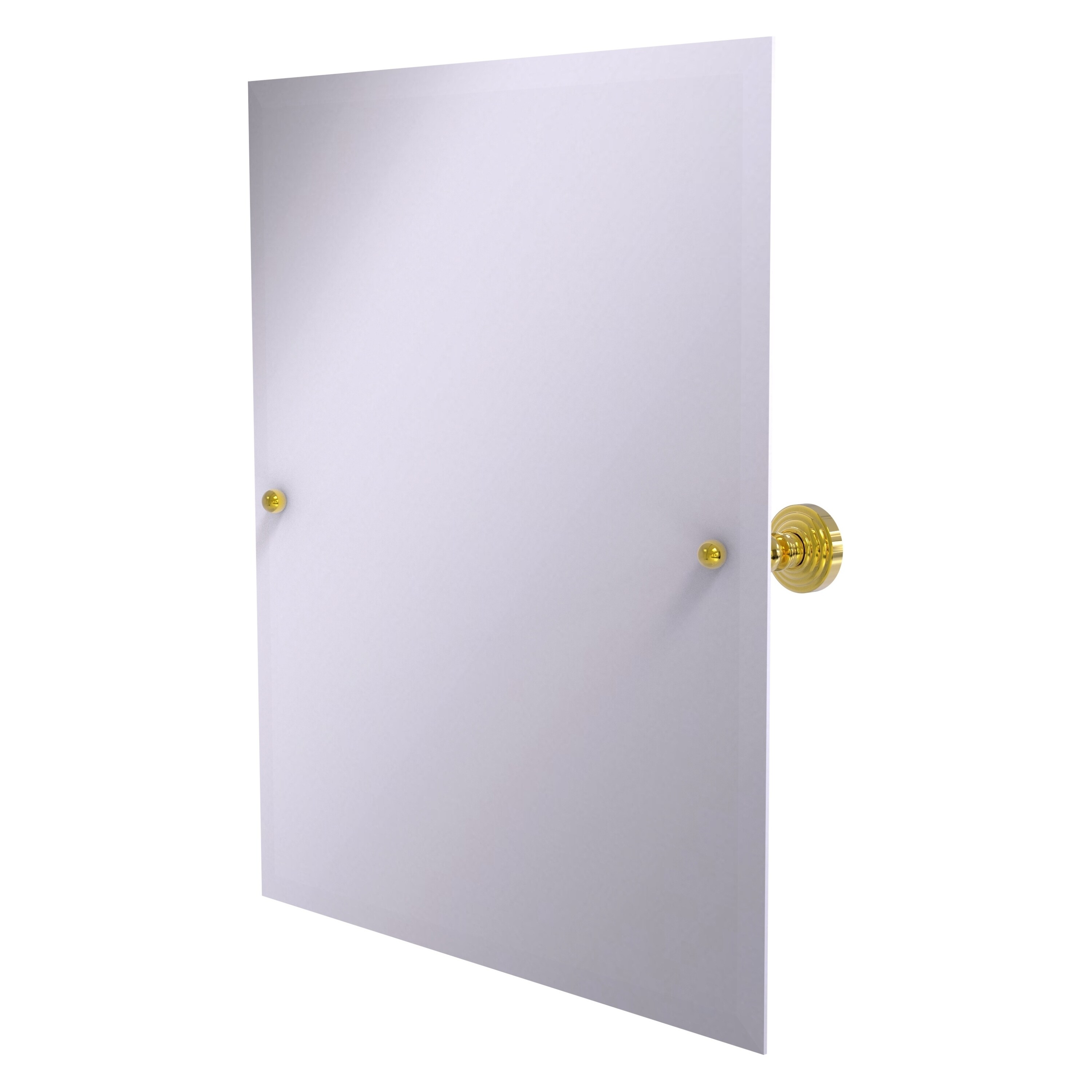 Allied Brass WP-92-PB Waverly Place 21-Inches x 26-Inches Beveled Frameless Rectangle Tilting Bathroom Vanity Mirror ( Polished Brass )