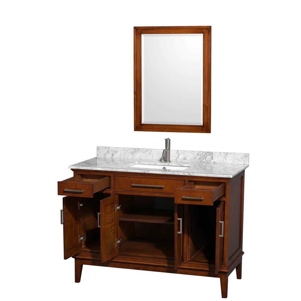Wyndham Collection Hatton 48 In Light Chestnut Undermount Single Sink Bathroom Vanity With White