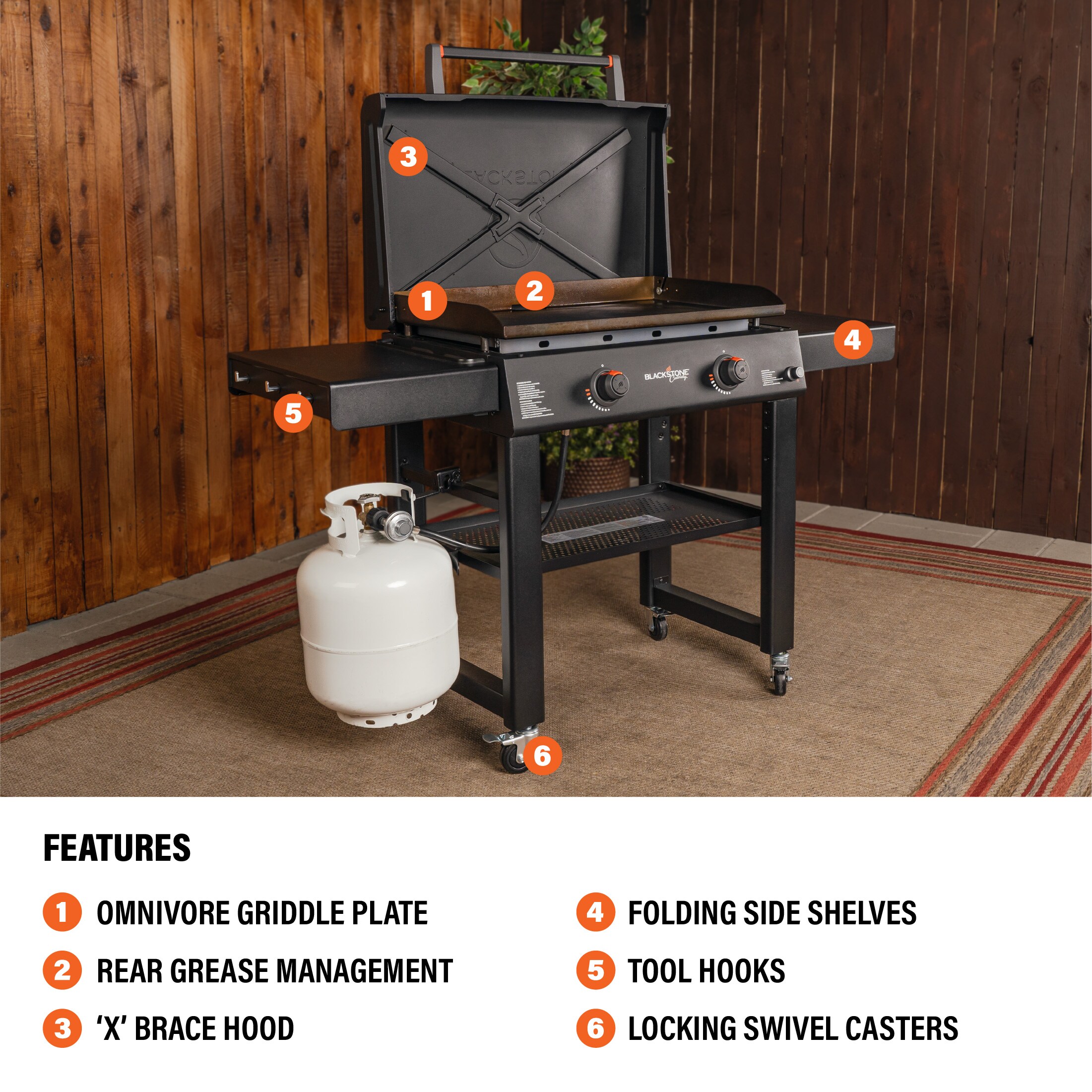 Blackstone 30" Culinary Omnivore Griddle with Hood 2-Burner Liquid Propane Flat Top Grill