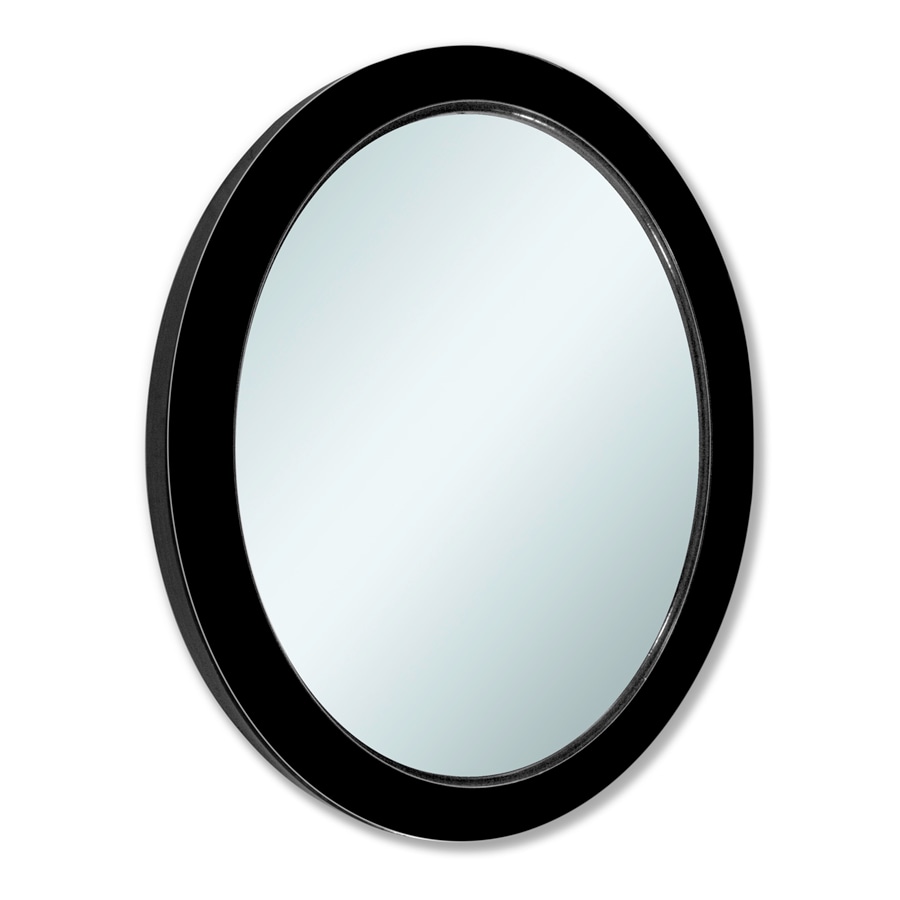 allen roth 24-in W x 30-in H Oval Black Beveled Wall Mirror in the Mirrors  department at