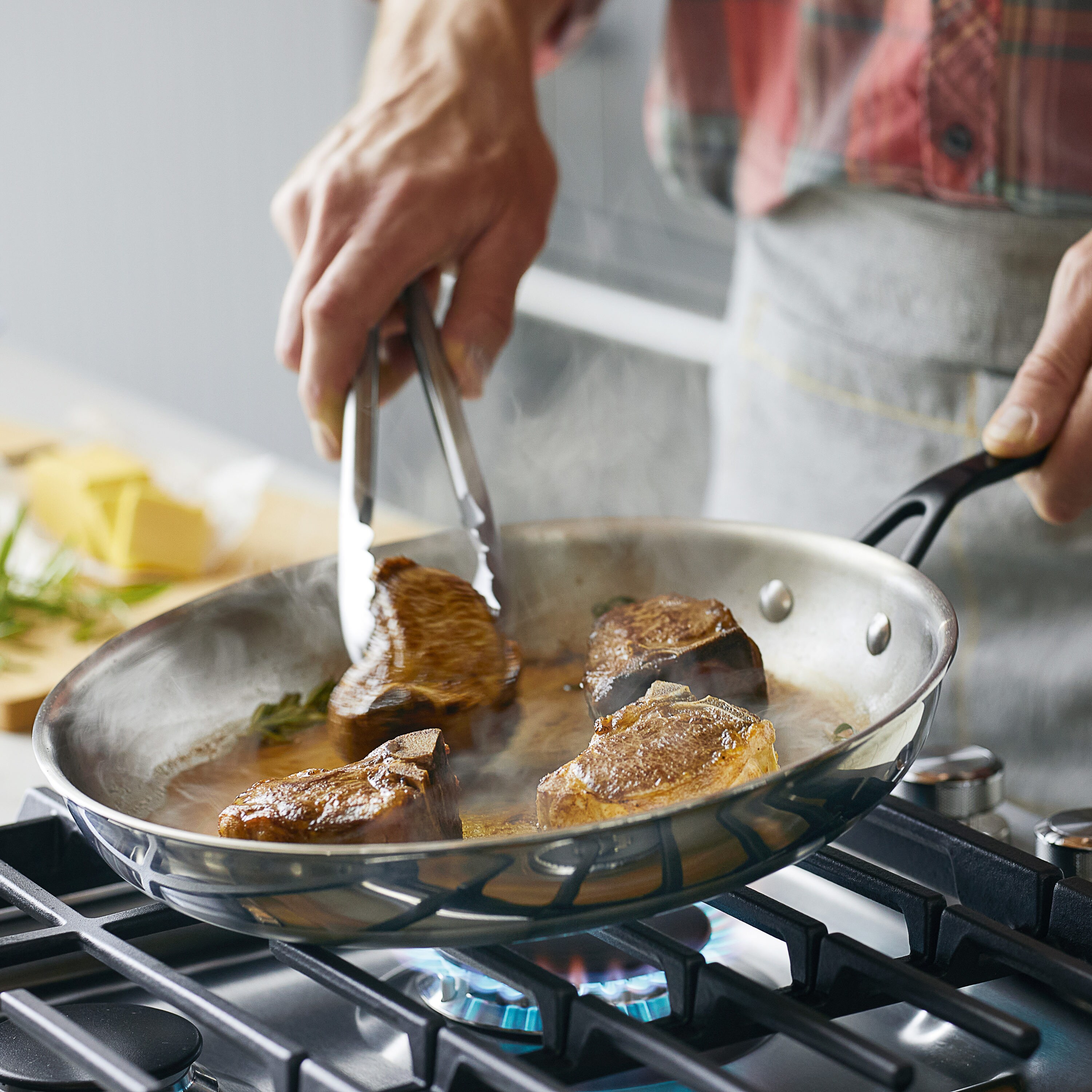 Inch Stainless Steel Full Clad Frying Pan - 5 Ply Professional