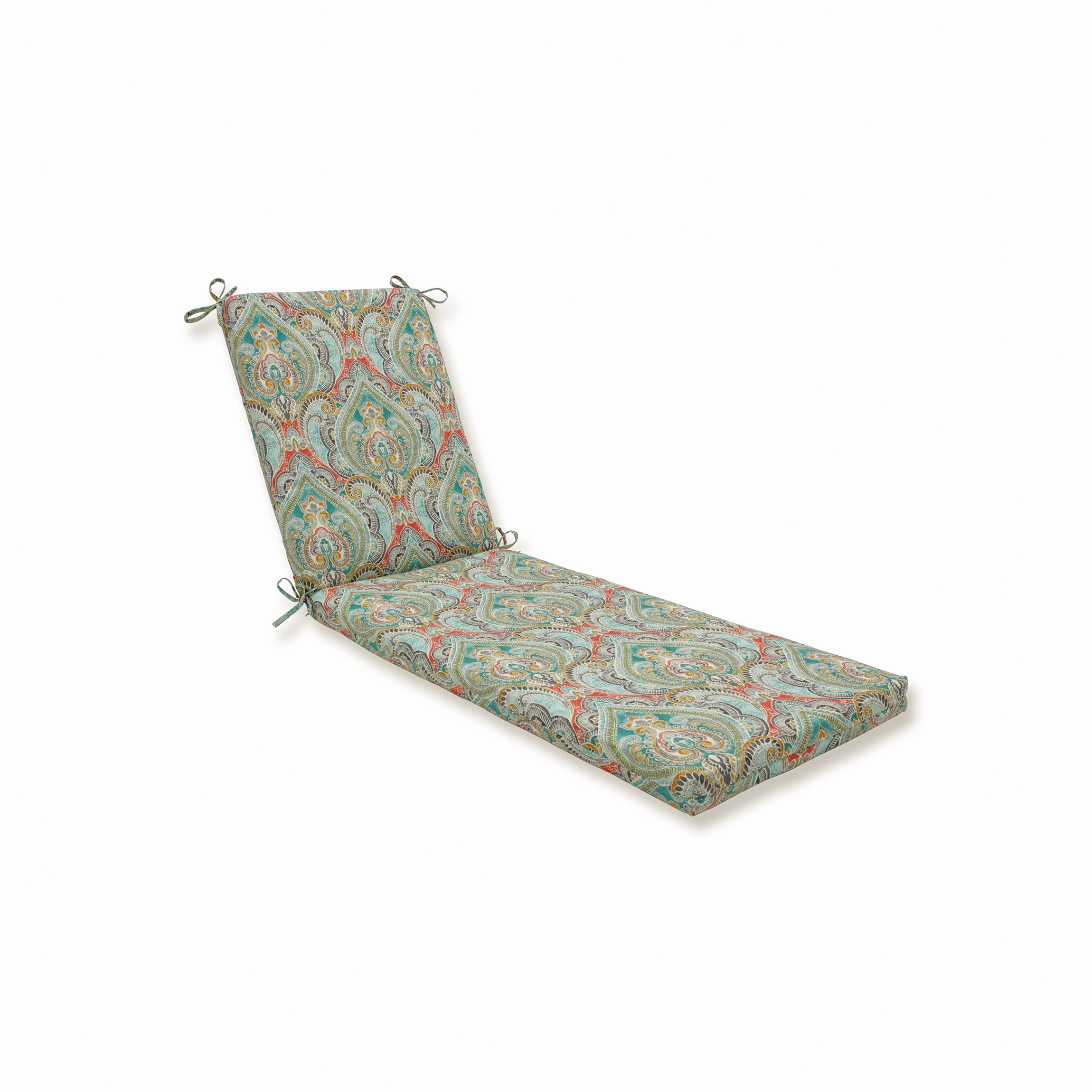 Pillow Perfect 621289 Pretty Witty Reef 80-in x 23-in Blue Patio chaise lounge chair cushion