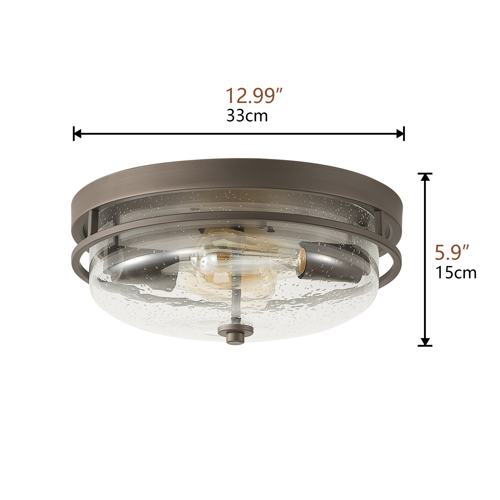 Aiwen 2-Light Bronze Led, Flush Mount Light in the Flush Mount Lighting ...