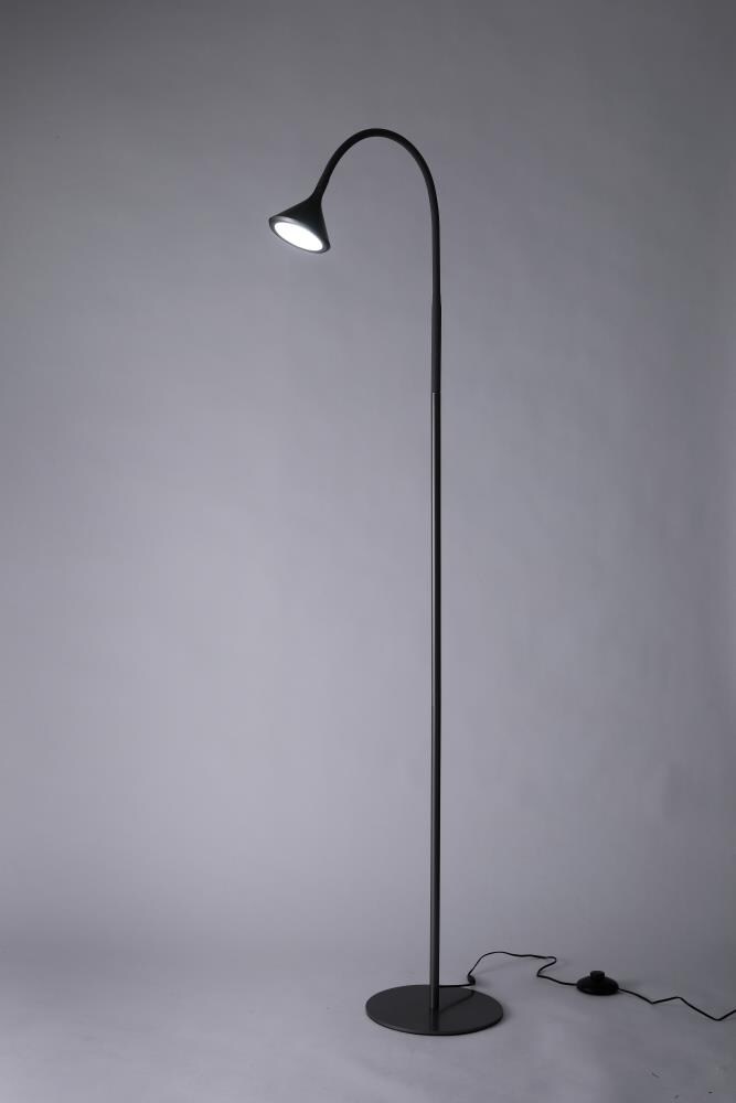 Adjustable Black Modern Floor Lamp With Reading Light, Tall Lamp