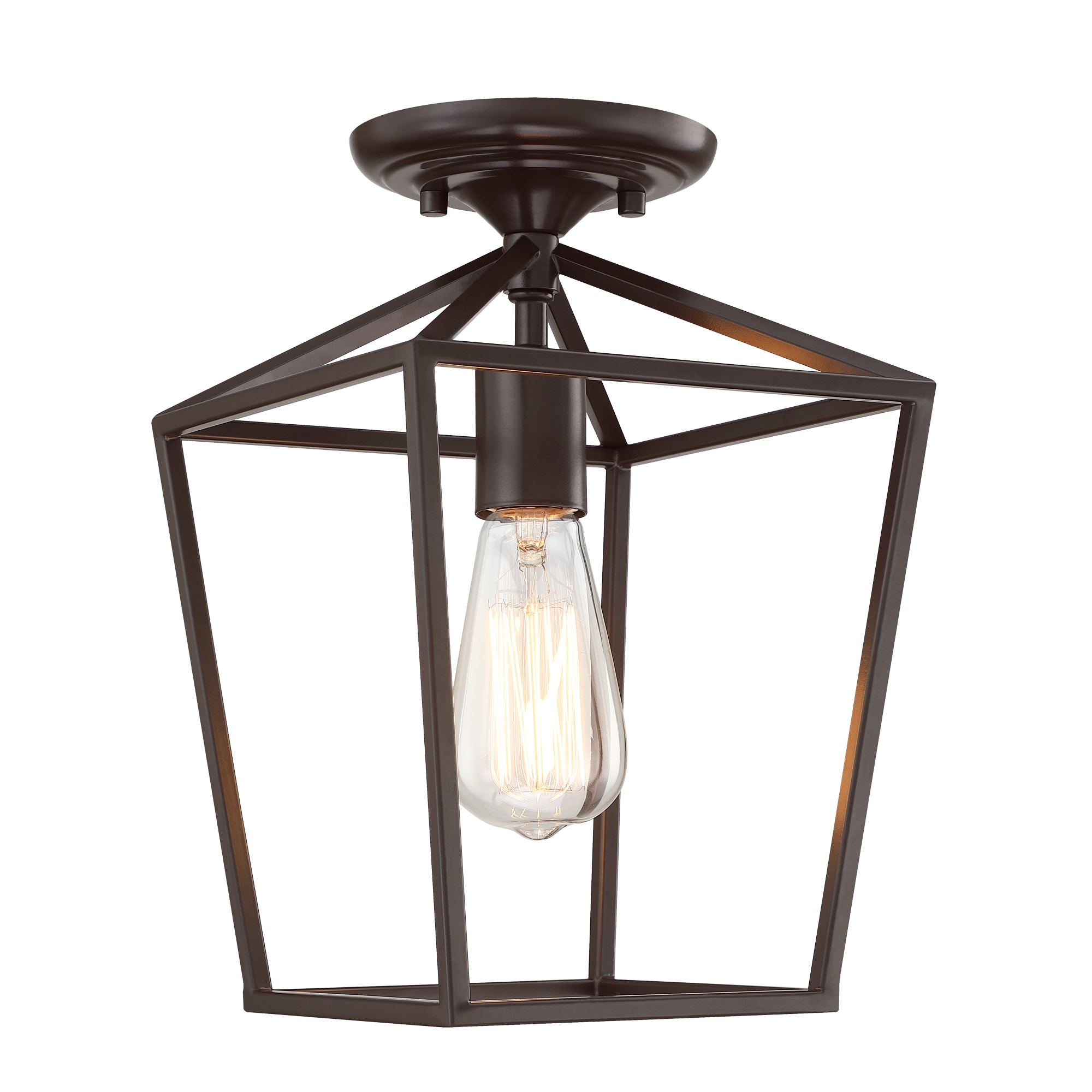 Hukoro FL50221-FM-BZ 1 -Light 8-in Matte Bronze Semi Flush Mount Light