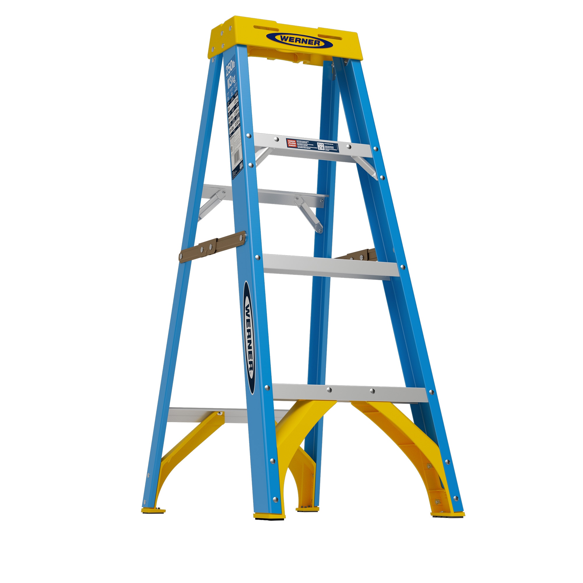 6-Foot Fiberglass Step Ladder, 250 Pound Capacity 