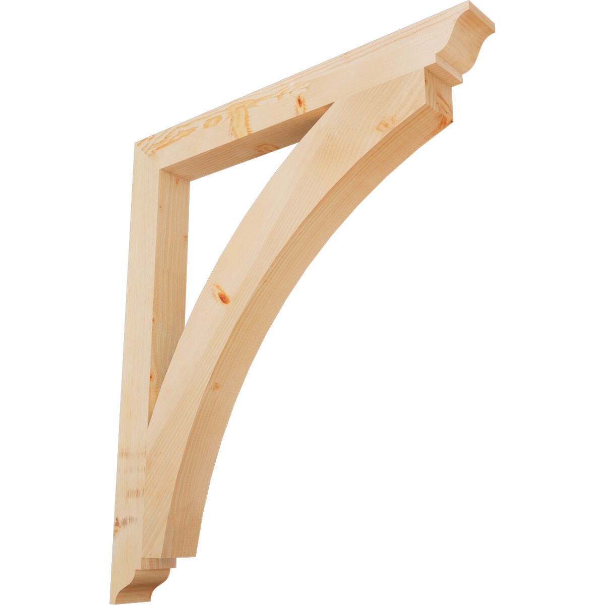 Ekena Millwork BKT04X38X44THR01SDF Thorton traditional smooth 3-1/2-in x 38-in x 44-in Douglas fir Brown Wood Standard bracket
