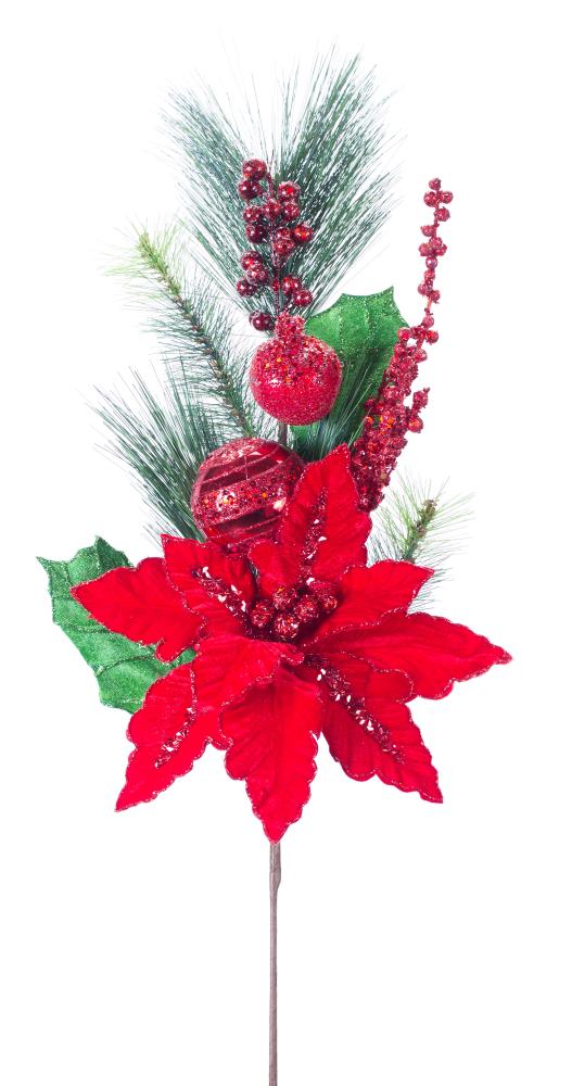 Melrose International 77399DS 29-in Red and Green Indoor Poinsettia Trees