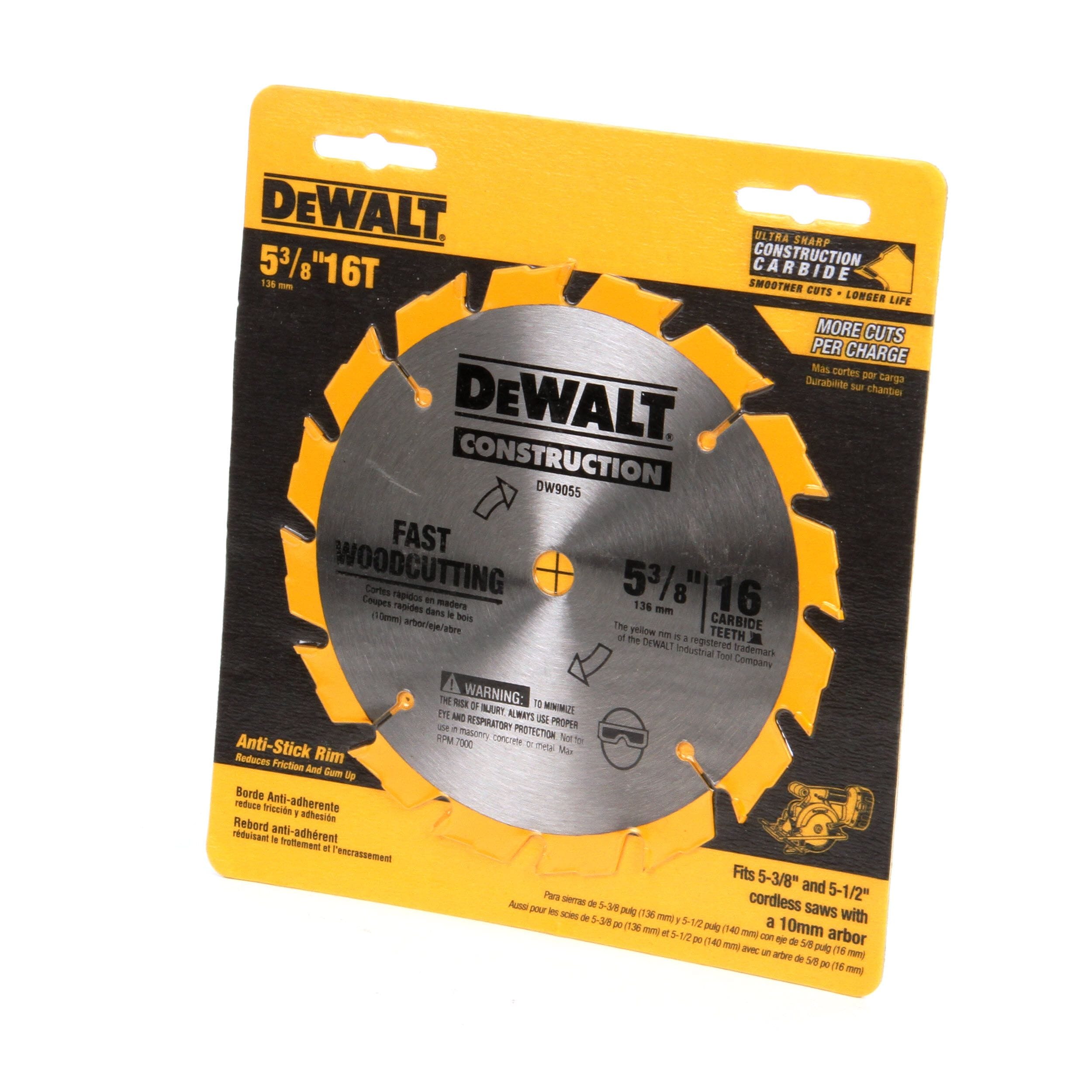 DEWALT DW9055 5-3/8-Inch 16 Tooth Series Arbor Carbide Circular Saw Blade