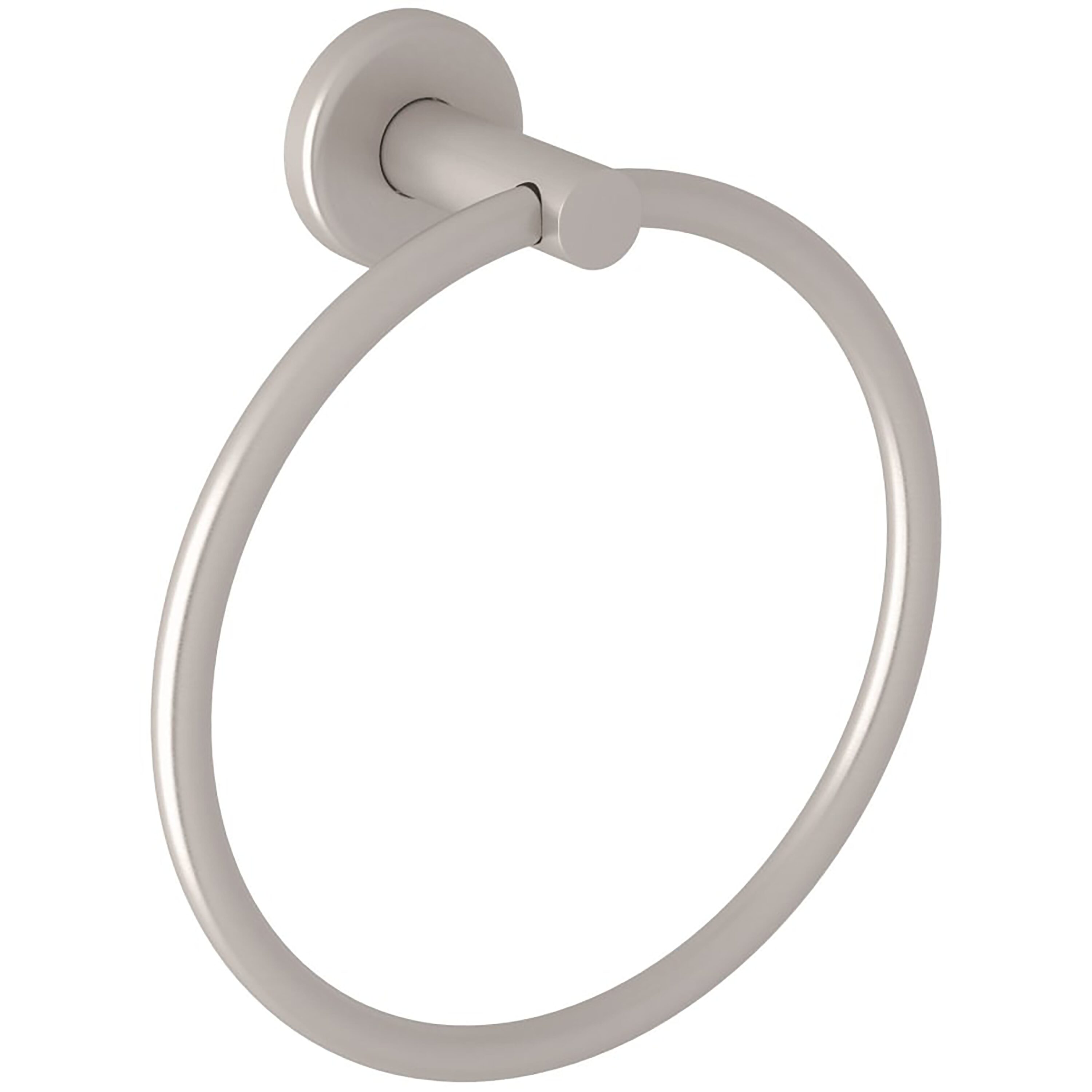 Rohl LO4STN Satin Nickel Wall mount Single Towel Ring