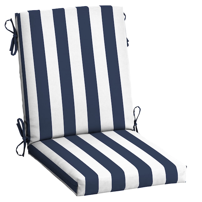 Arden Selections Sapphire Blue Cabana Stripe High Back Patio Chair Cushion In The Furniture Cushions Department At Com - High Outdoor Patio Chairs