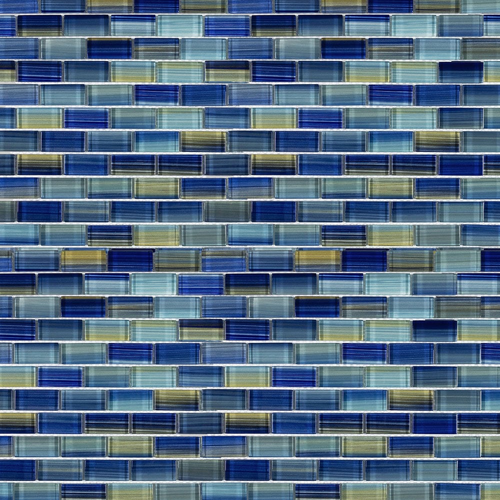 Waves LWWAV23061205 Lakeshore 12-in x 12-in Glossy Glass Mosaic Wall Tile (0.969-sq. ft/ Piece)