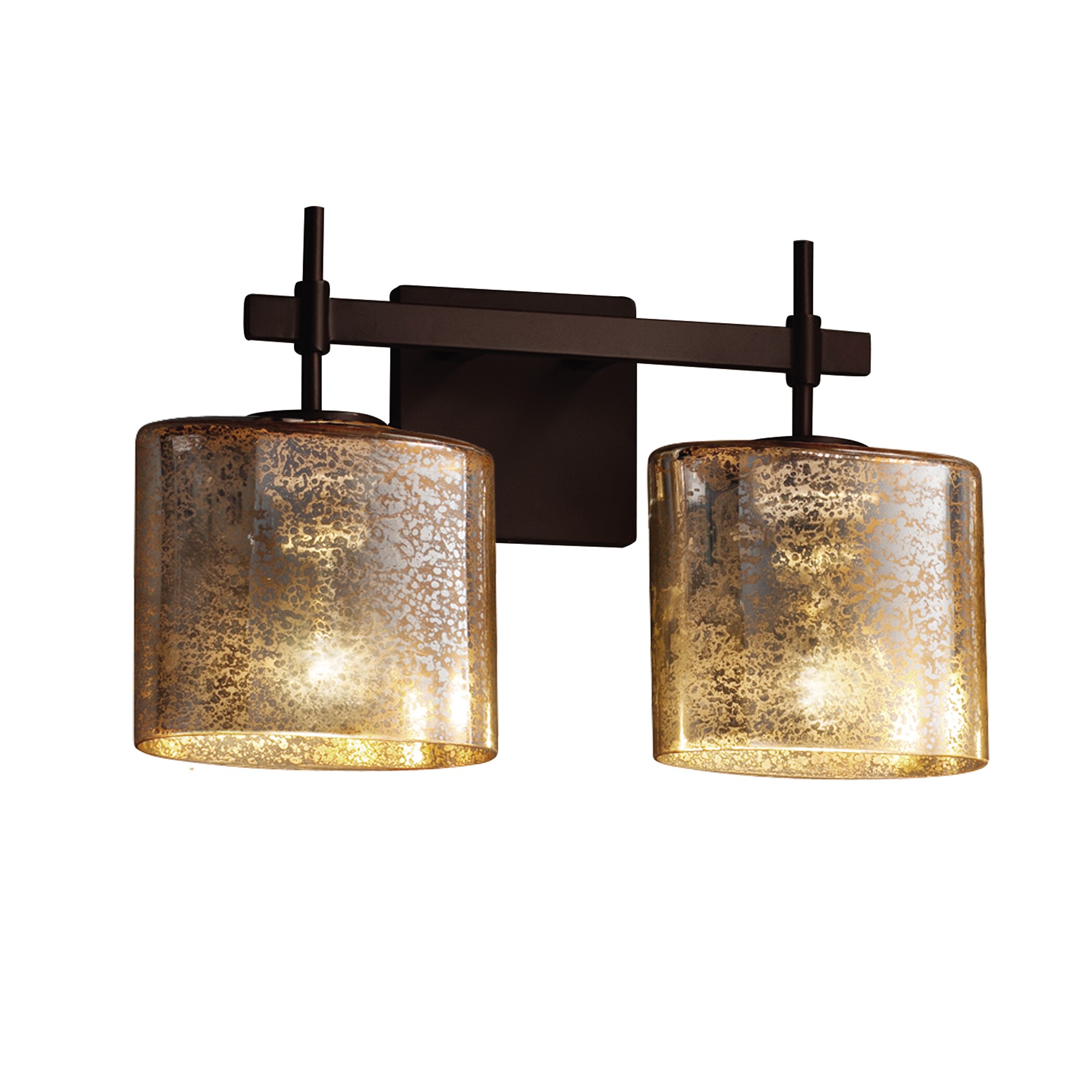 Justice Design Group FSN-8412-30-MROR-DB Fusion 15.5-in 2-Light Dark Bronze Glam Vanity Light