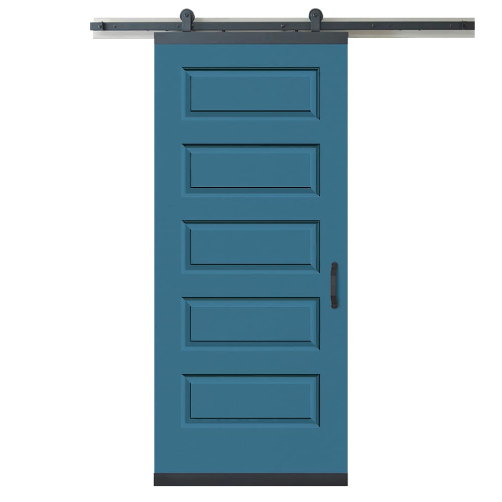 RELIABILT LO1345044 36-in x 80-in Blue Heron Equal Molded composite Hollow core Single Barn Door (Hardware Included)