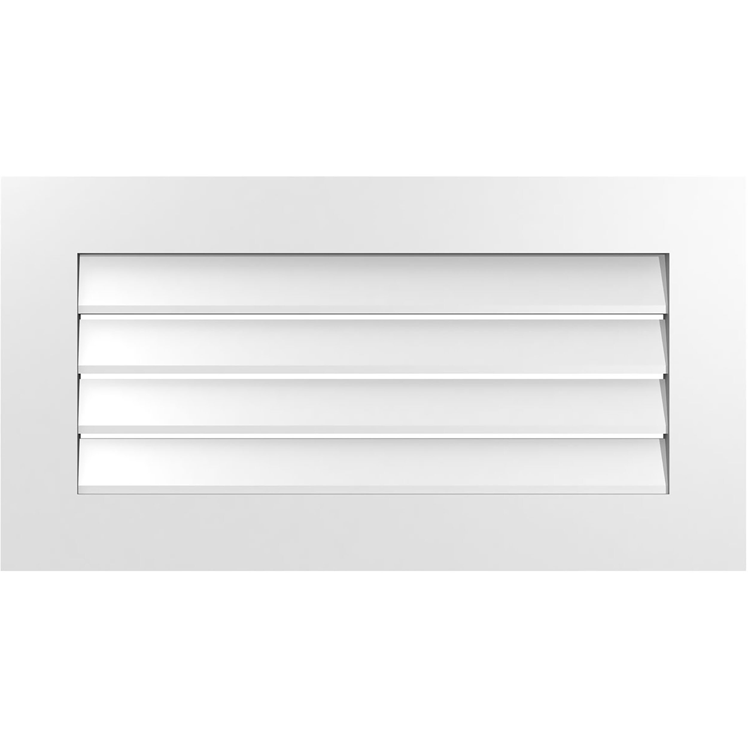 Ekena Millwork GVPVE34X1801SF 34-Inches x 18-Inches Off-white Rectangle PVC Gable Louver Vent