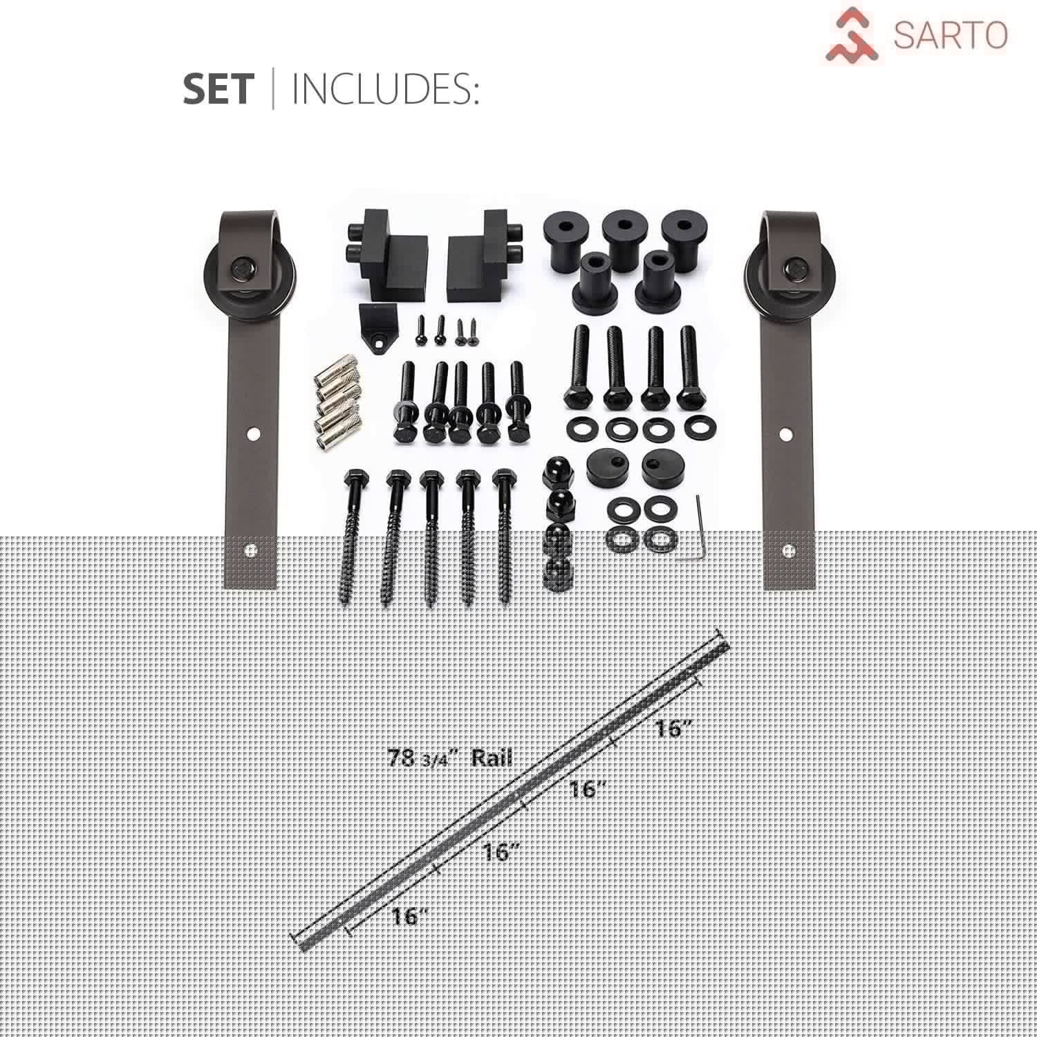 SARTODOORS VER7288BDBWS3696 Barn-Doors - View #3
