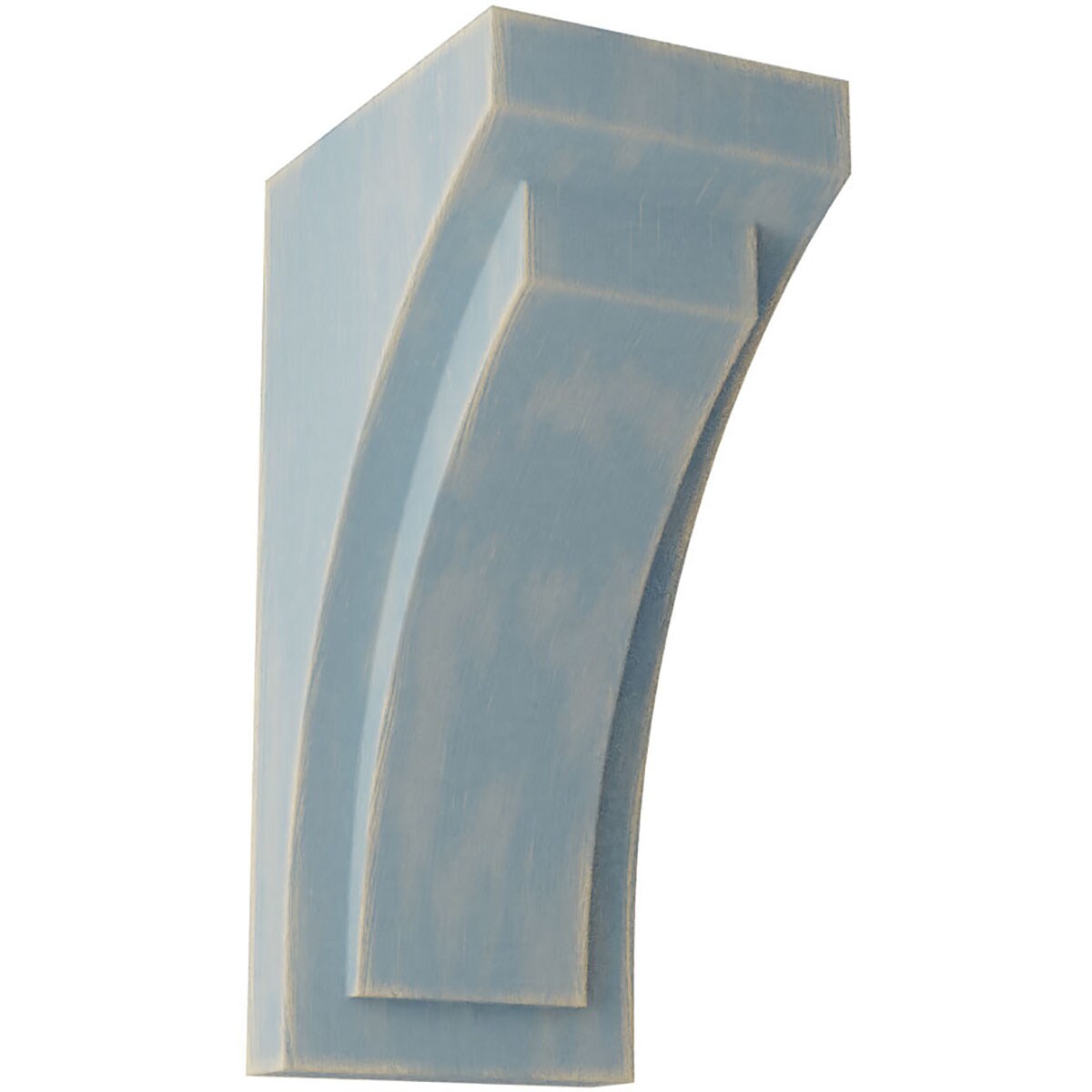Ekena Millwork CORWD05X06X12FEBU 5-in x 6.75-in x 12-in Vintage Decor Finished Rubberwood Blue Wood Paintable/Stainable Corbel