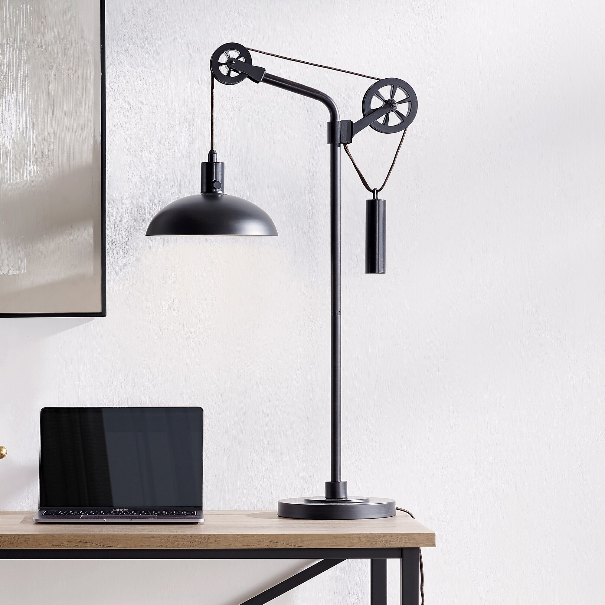 Hailey Home TL0717 Neo 33-in Blackened Bronze On/Off switch Table Lamp with Metal Shade