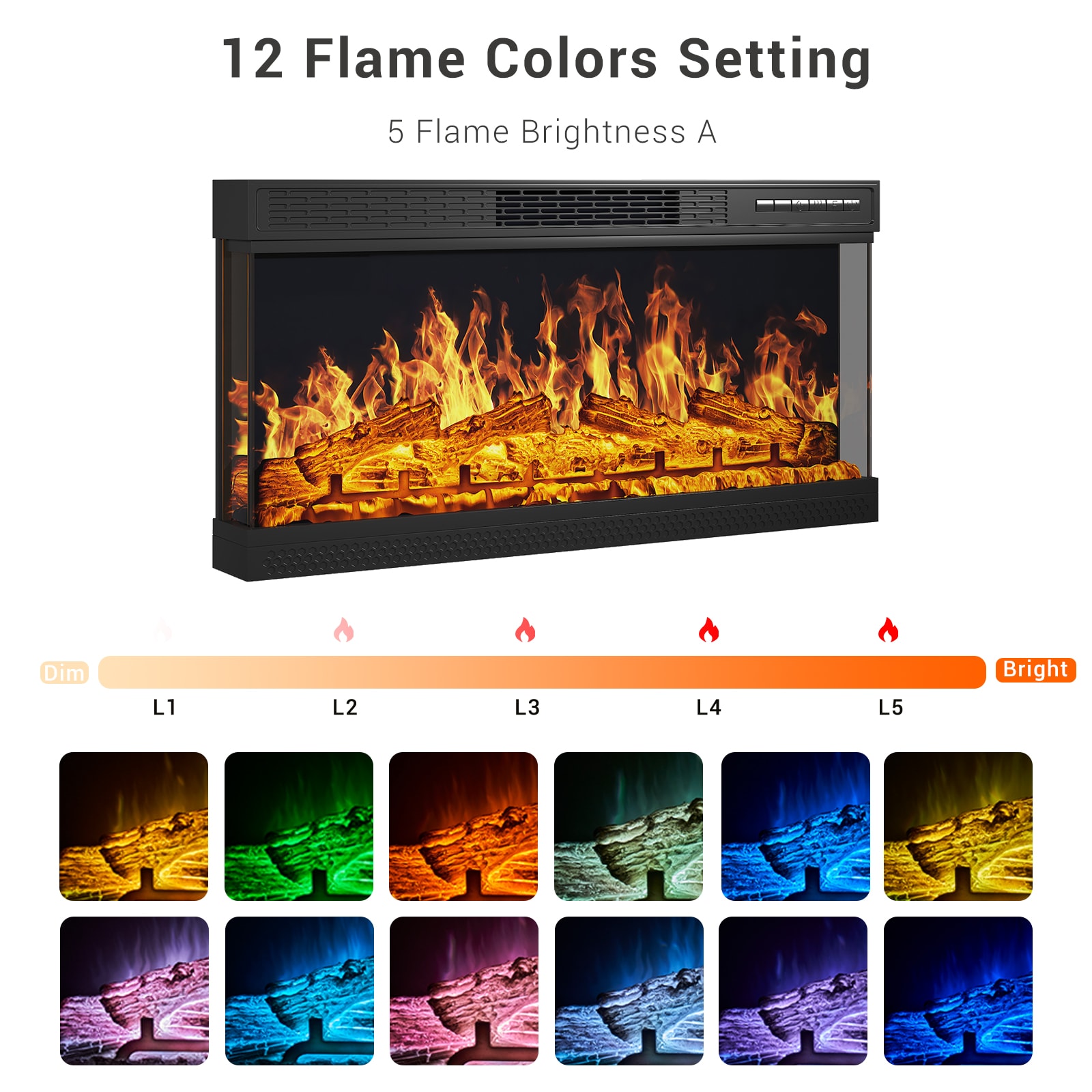 Bapipro TE18A32W Electric-Fireplaces - View #4
