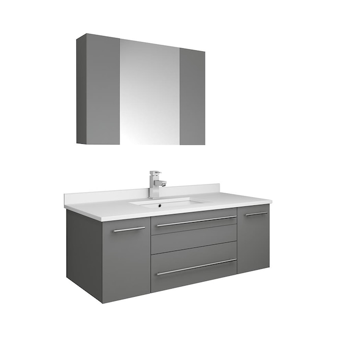 Fresca Lucera 42 In Gray Undermount, Modern Single Sink Vanity