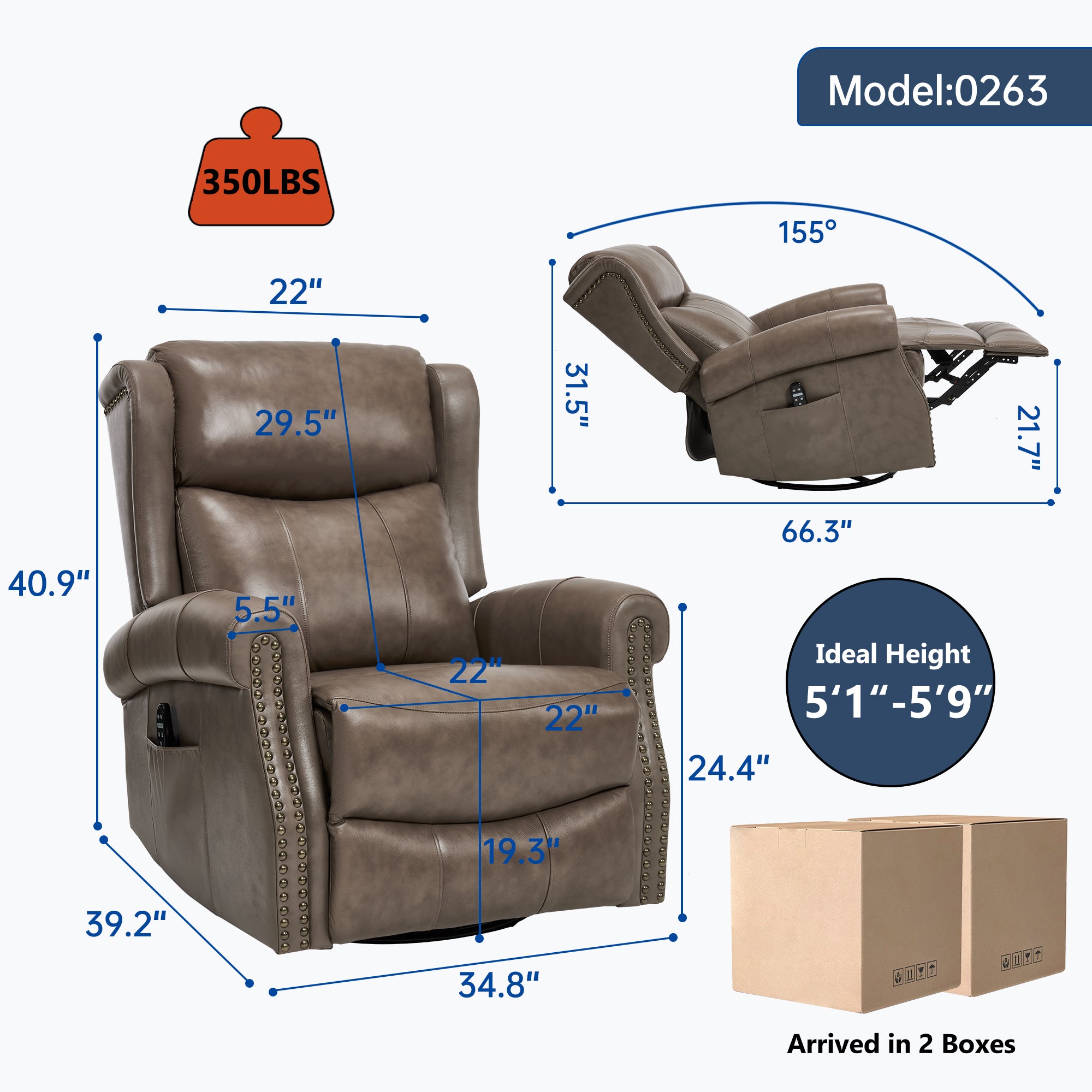 Boyel Living BL-CN463GY recliners - View #3