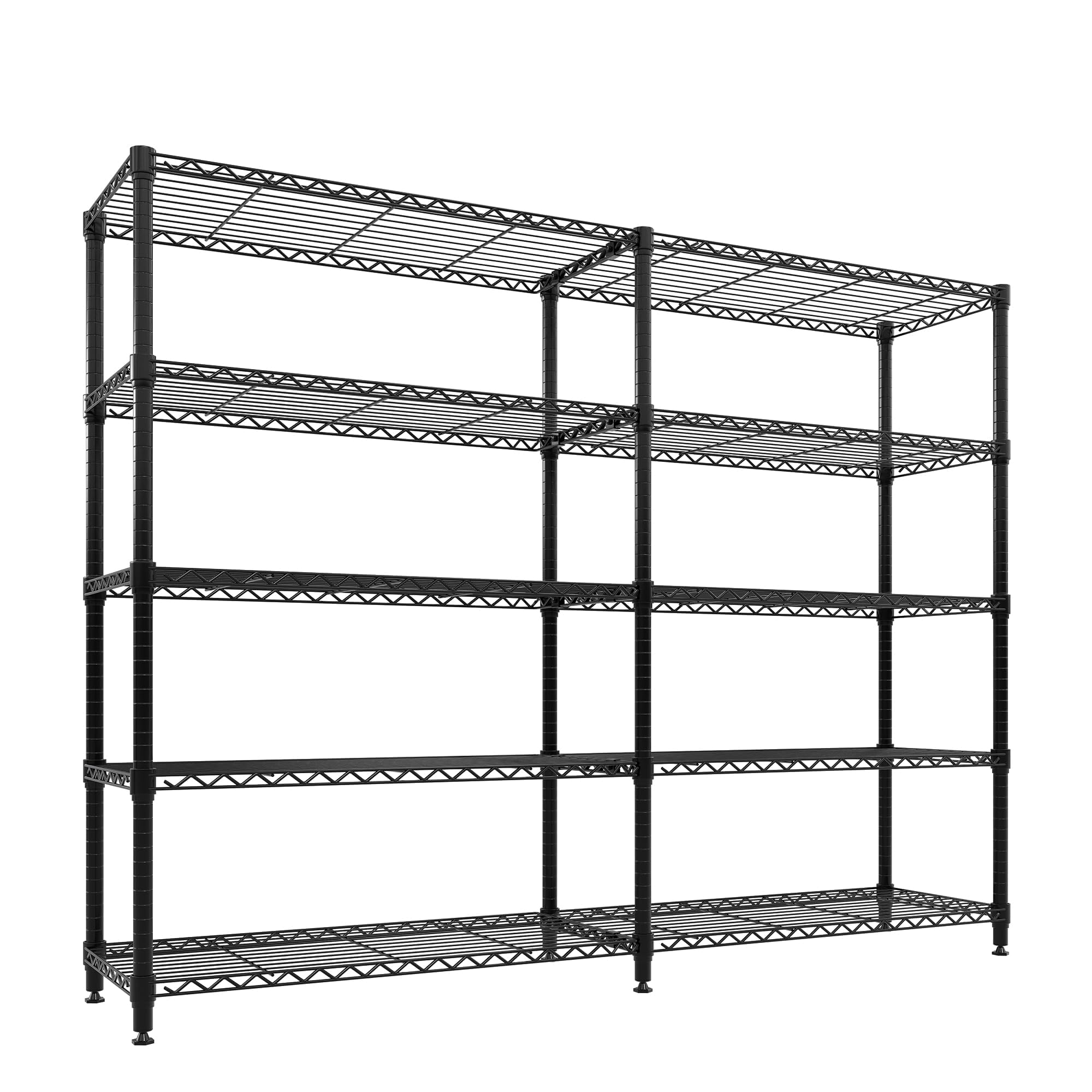 DEXSO 5 Tier Wire Shelving L Shaped Heavy Duty