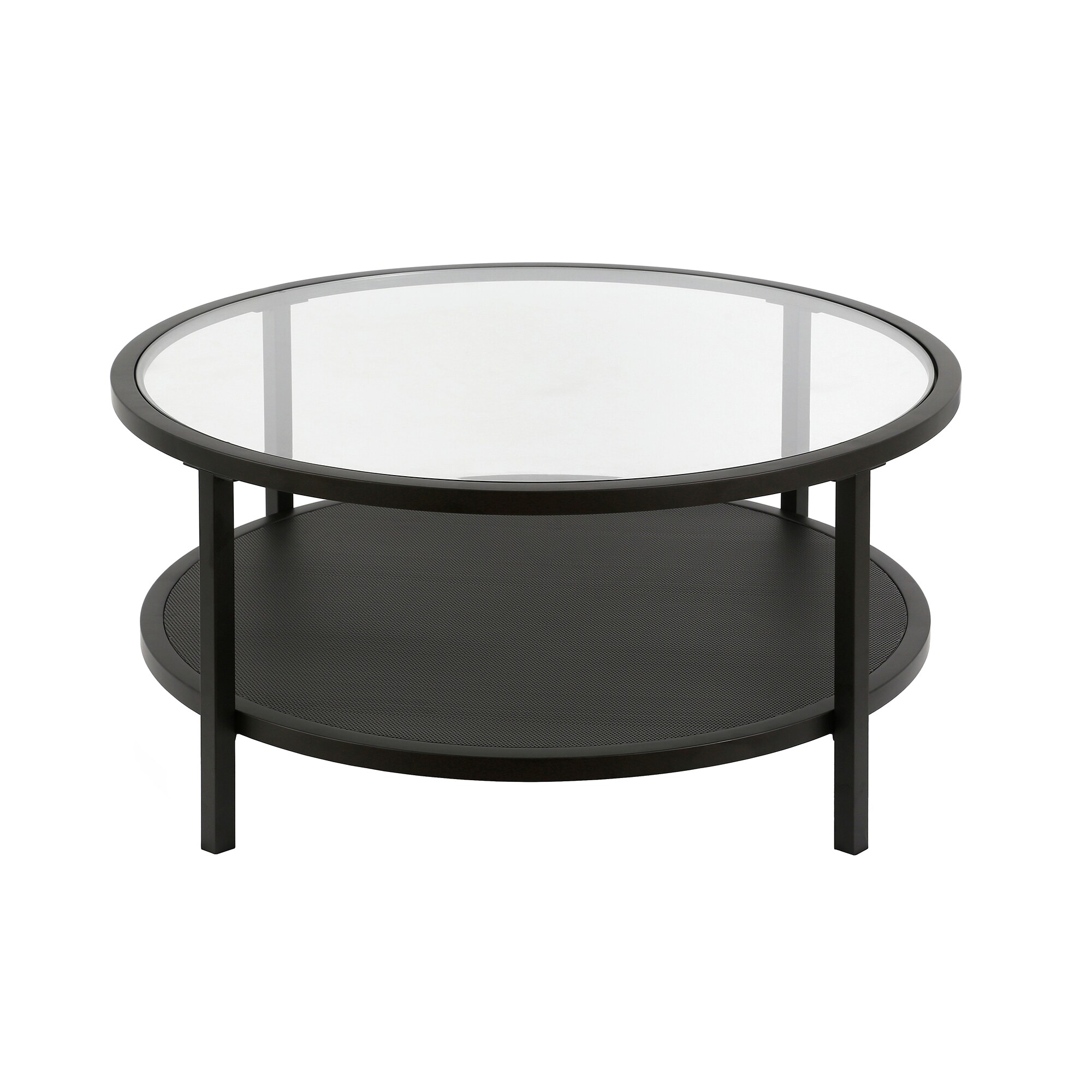 Colton Contemporary Stainless Steel And Glass Coffee Table