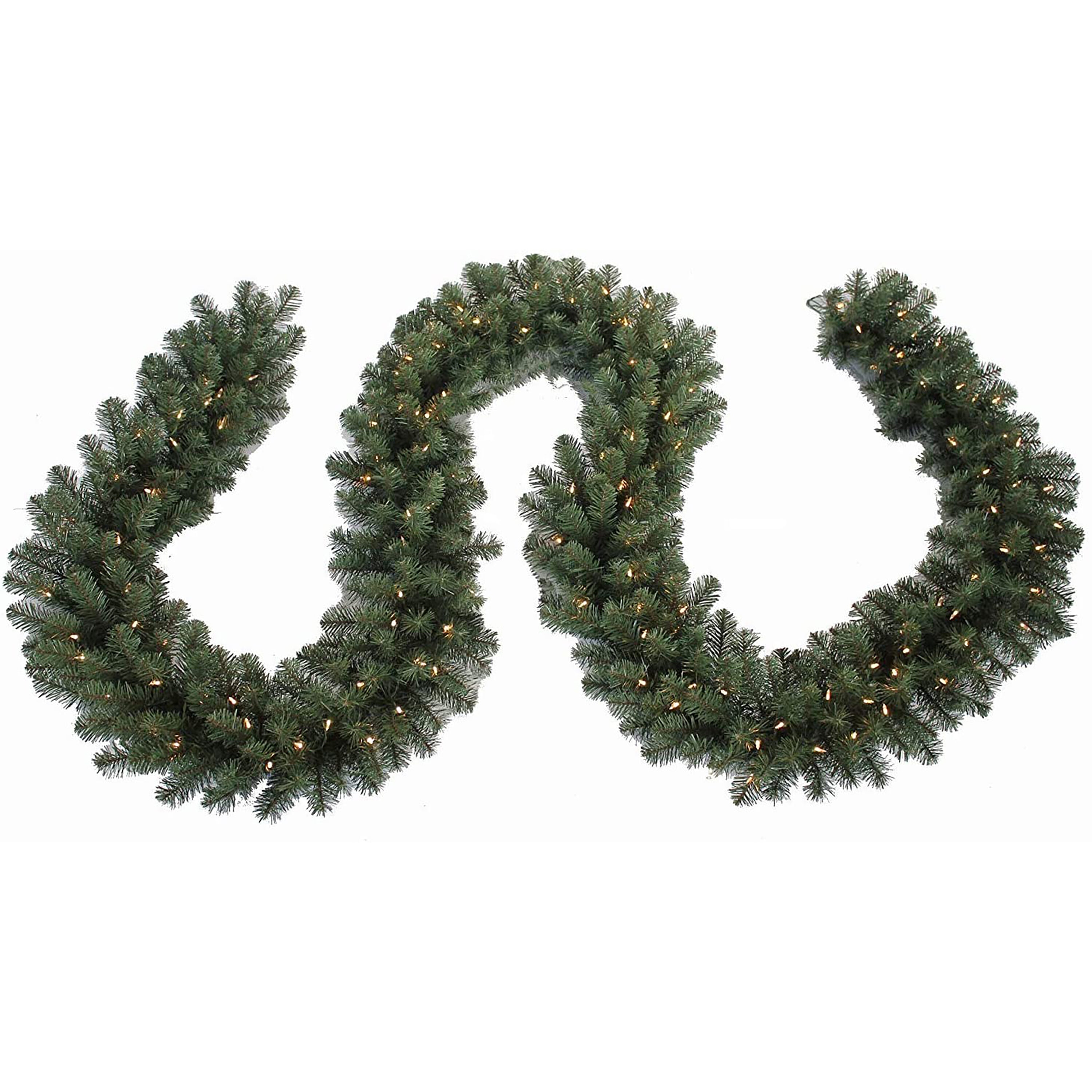 HoliScapes GARLAND-W-AC Indoor/Outdoor Pre-lit Electrical outlet 15-Feet Douglas fir Artificial Garland with White LED Lights